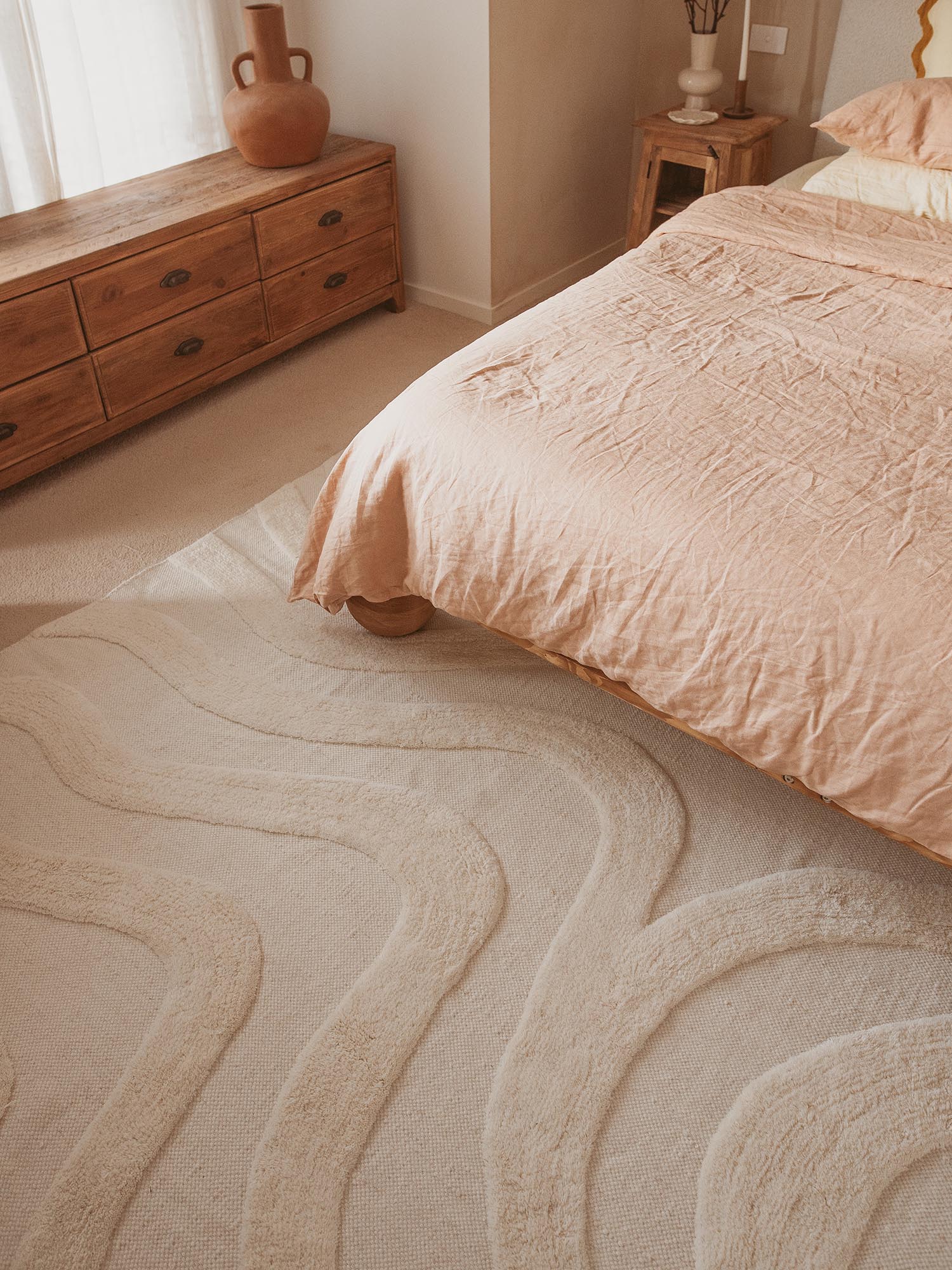 Eniko Abstract Cream Washable Wool Rug - Image 14