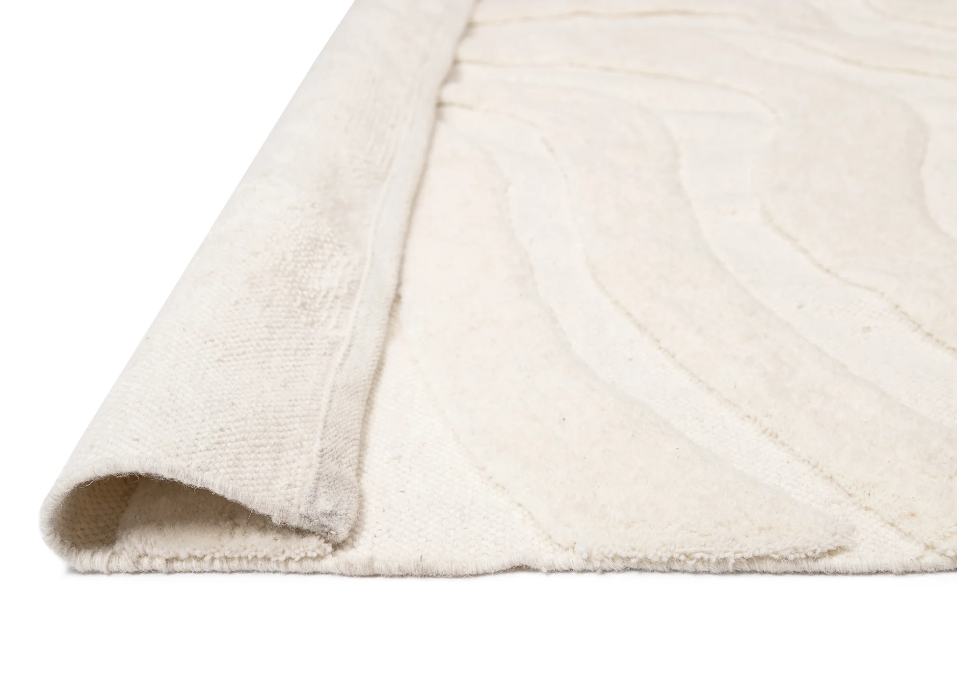 Eniko Abstract Cream Washable Wool Rug - Image 19