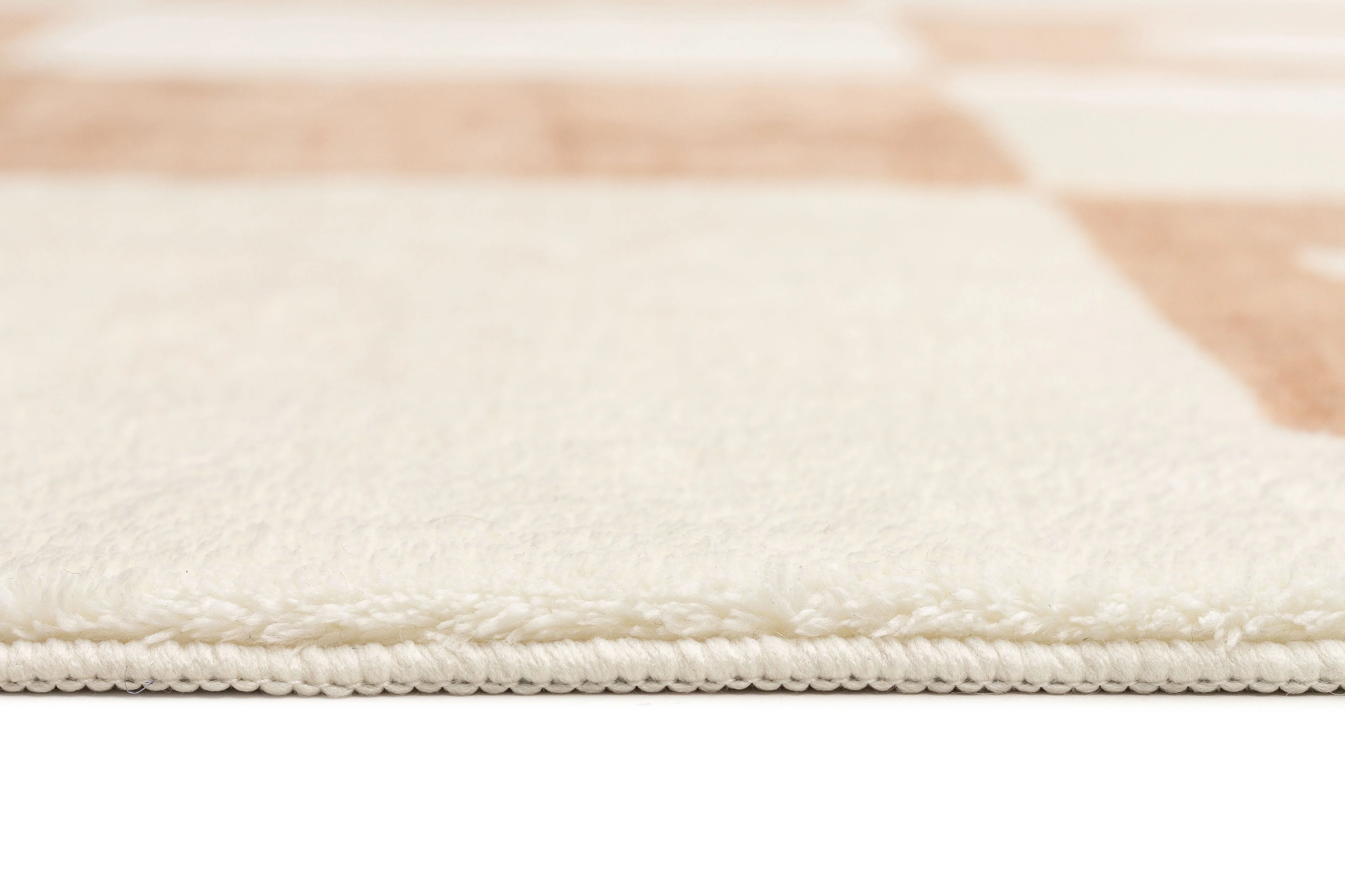 Erika Beige and Cream Checkered Washable Rug - Image 12