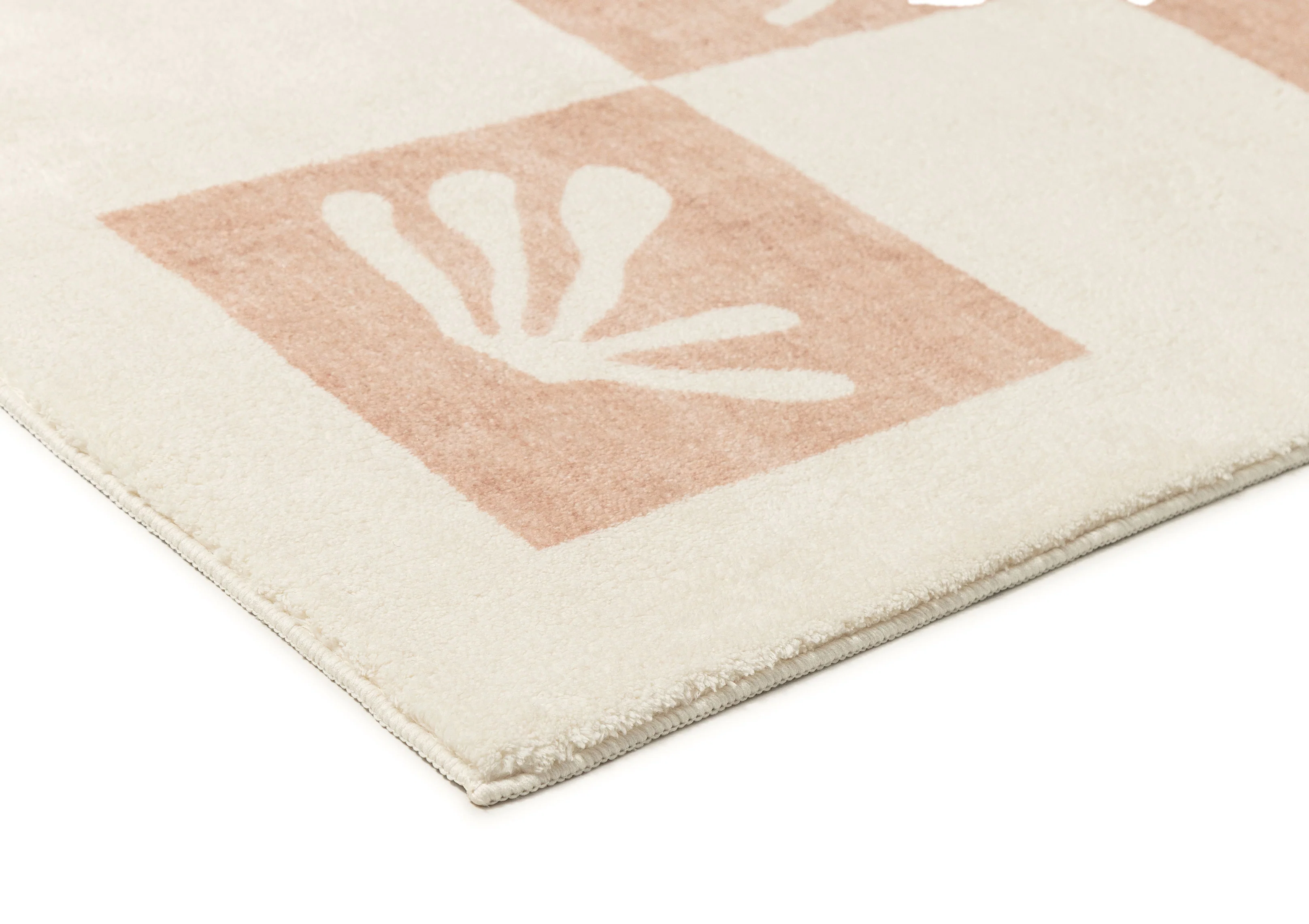 Erika Beige and Cream Checkered Washable Rug - Image 8