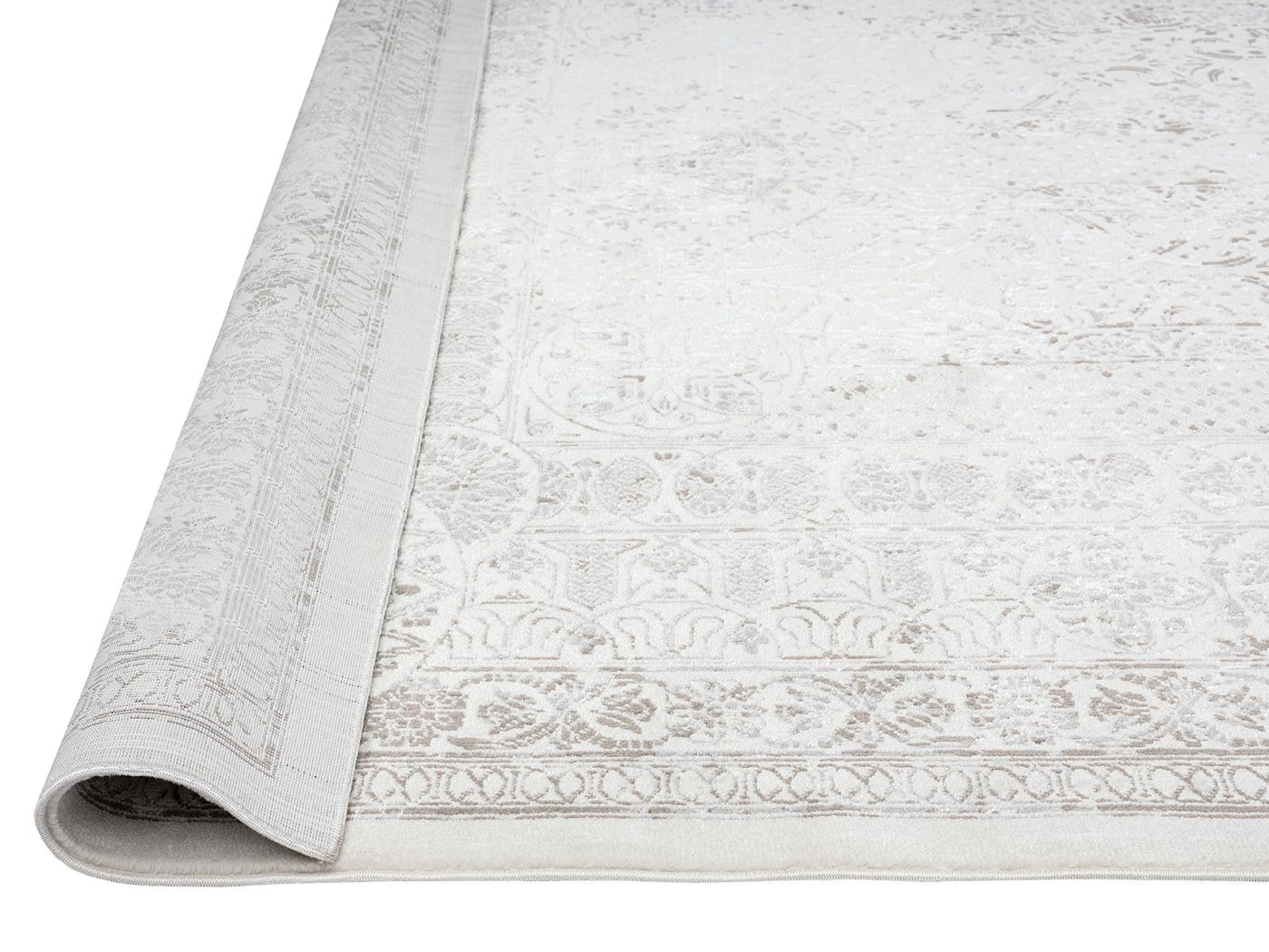 Esmeray Ivory And Grey Traditional Distressed Rug - Image 17