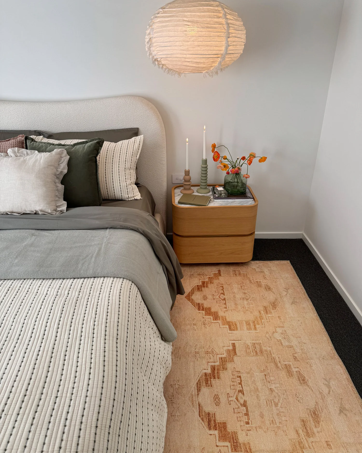 Esther Cream and Peach Tribal Washable Rug - Image 3