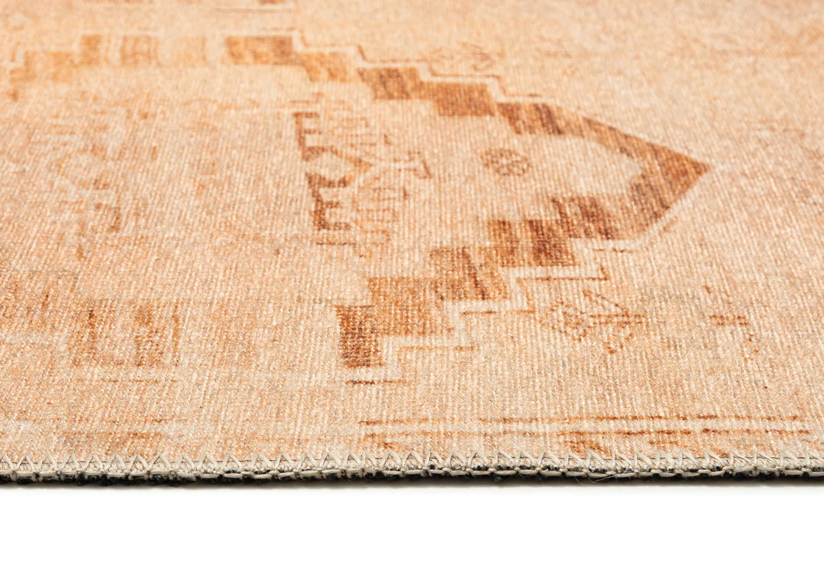 Esther Cream and Peach Tribal Washable Rug - Image 7