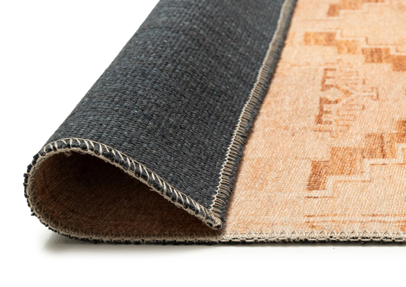 Esther Cream and Peach Tribal Washable Rug - Image 8