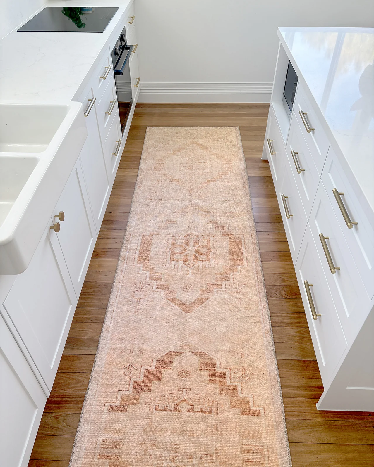 Esther Cream and Peach Tribal Washable Runner Rug - Image 3