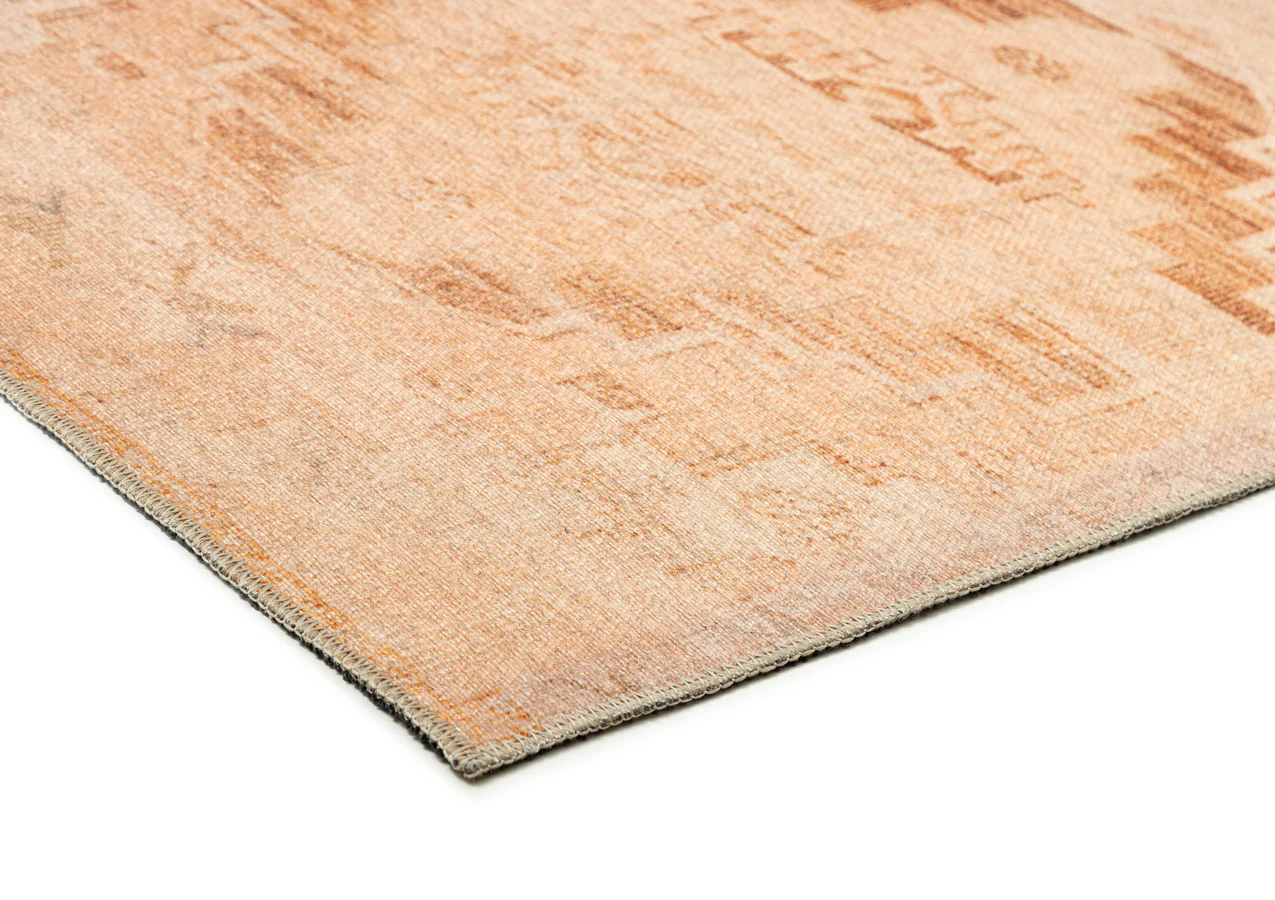 Esther Cream and Peach Tribal Washable Runner Rug - Image 5
