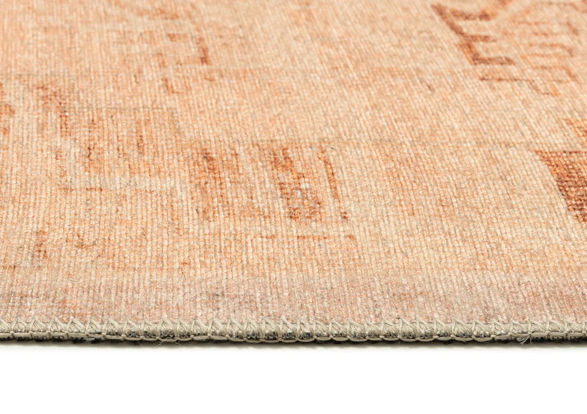 Esther Cream and Peach Tribal Washable Runner Rug - Image 6