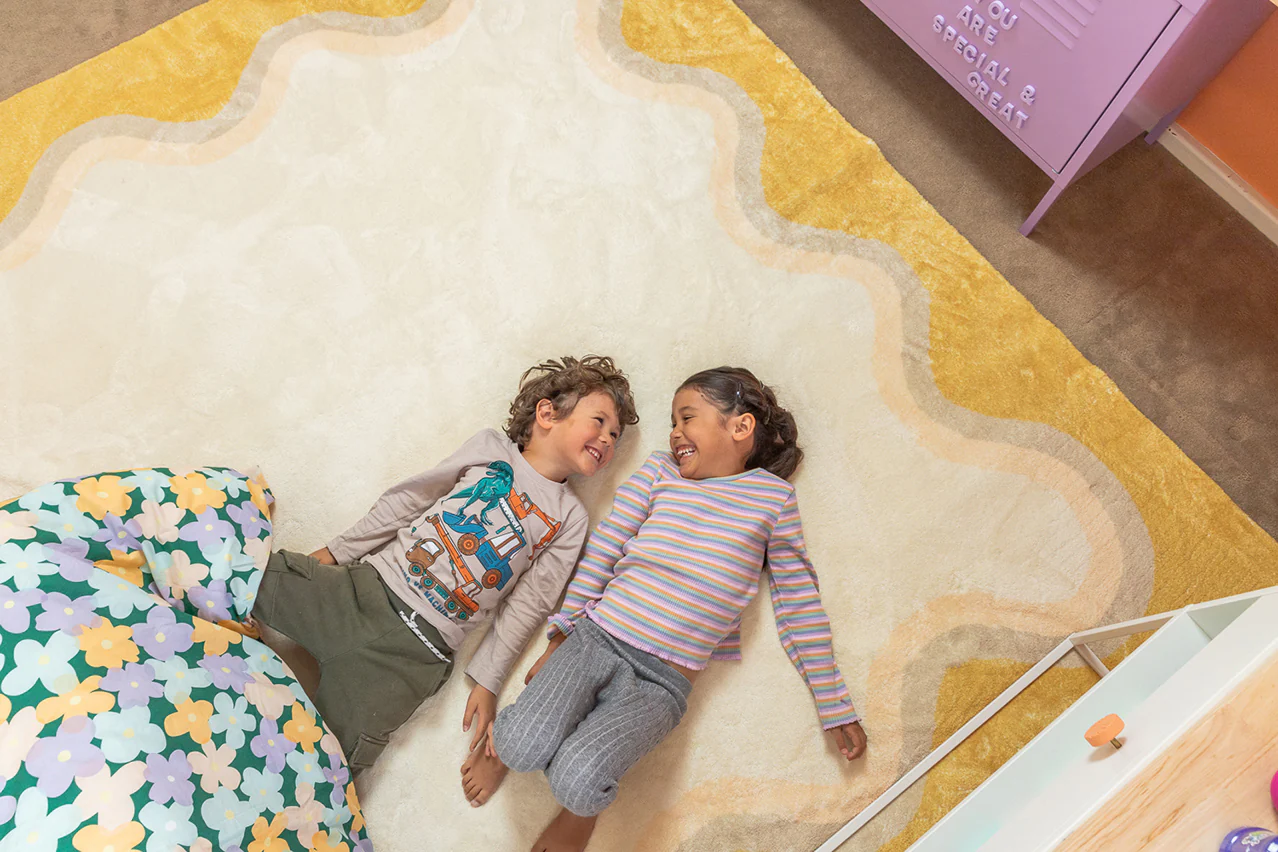Esti Cream and Yellow Wiggle Bordered Washable Rug - Image 6