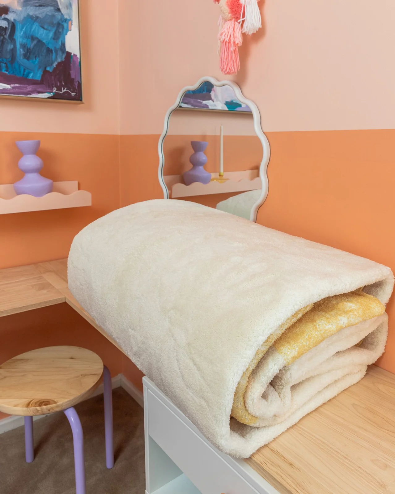 Esti Cream and Yellow Wiggle Bordered Washable Rug - Image 7