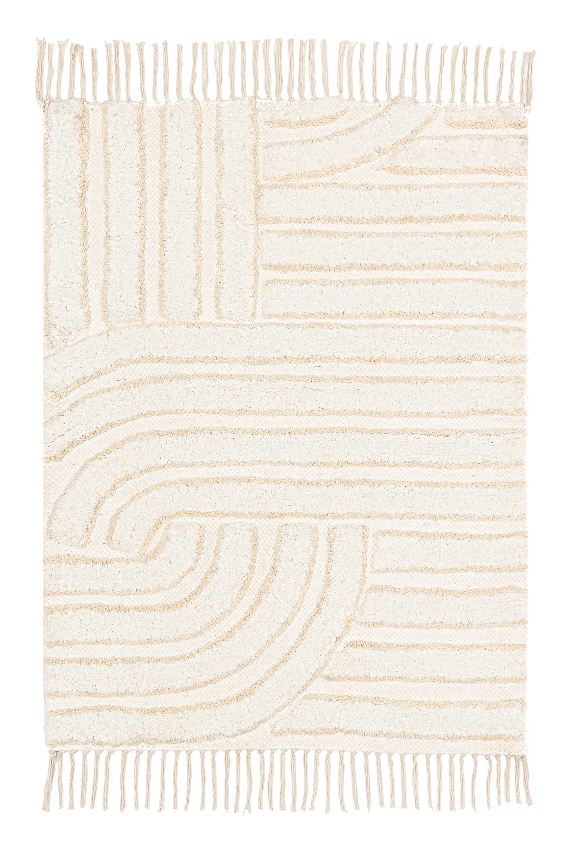 Etta Ivory Geometric Washable Bath Mat