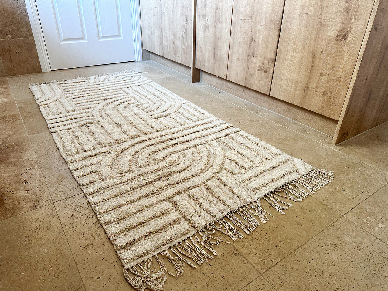 Etta Ivory Geometric Washable Bath Mat - Image 3