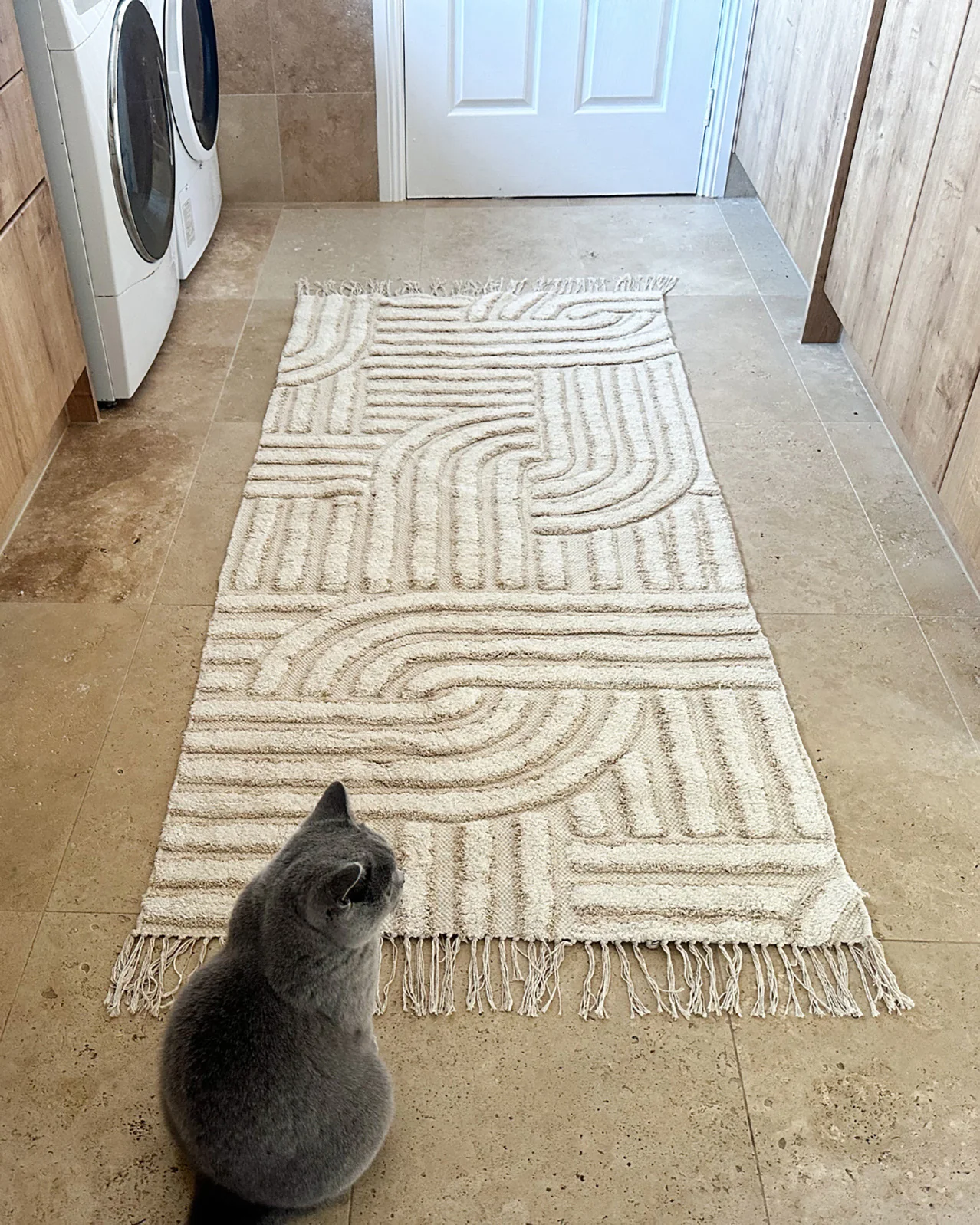 Etta Ivory Geometric Washable Bath Mat - Image 7