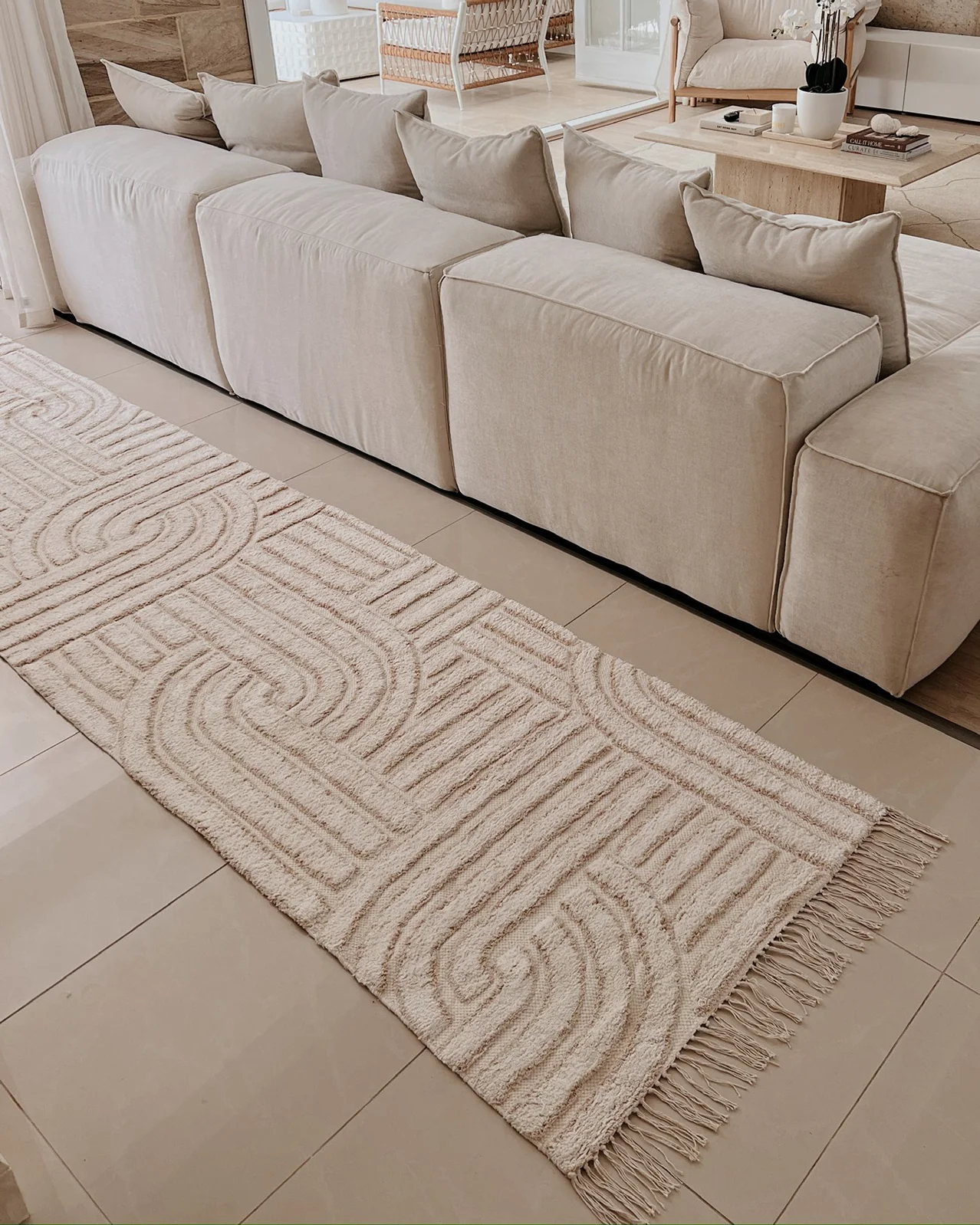 Etta Ivory Geometric Washable Runner Rug - Image 2