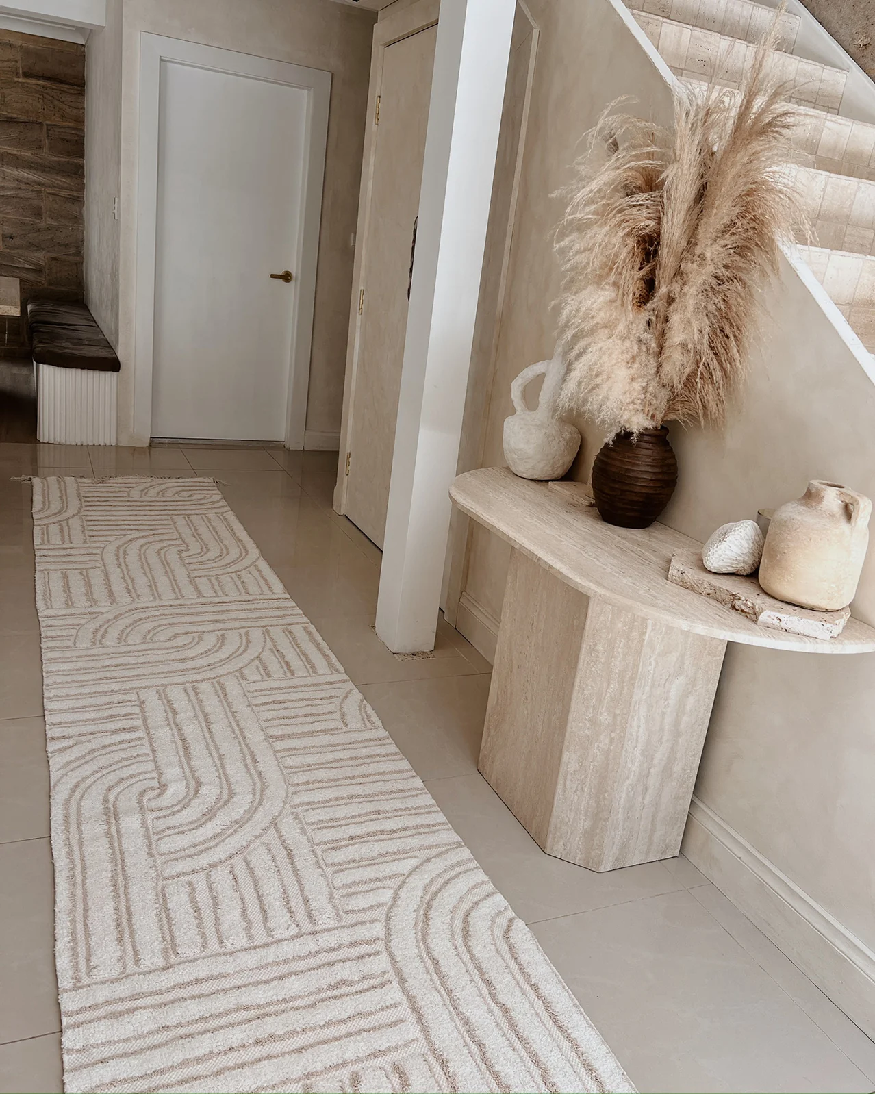 Etta Ivory Geometric Washable Runner Rug - Image 4