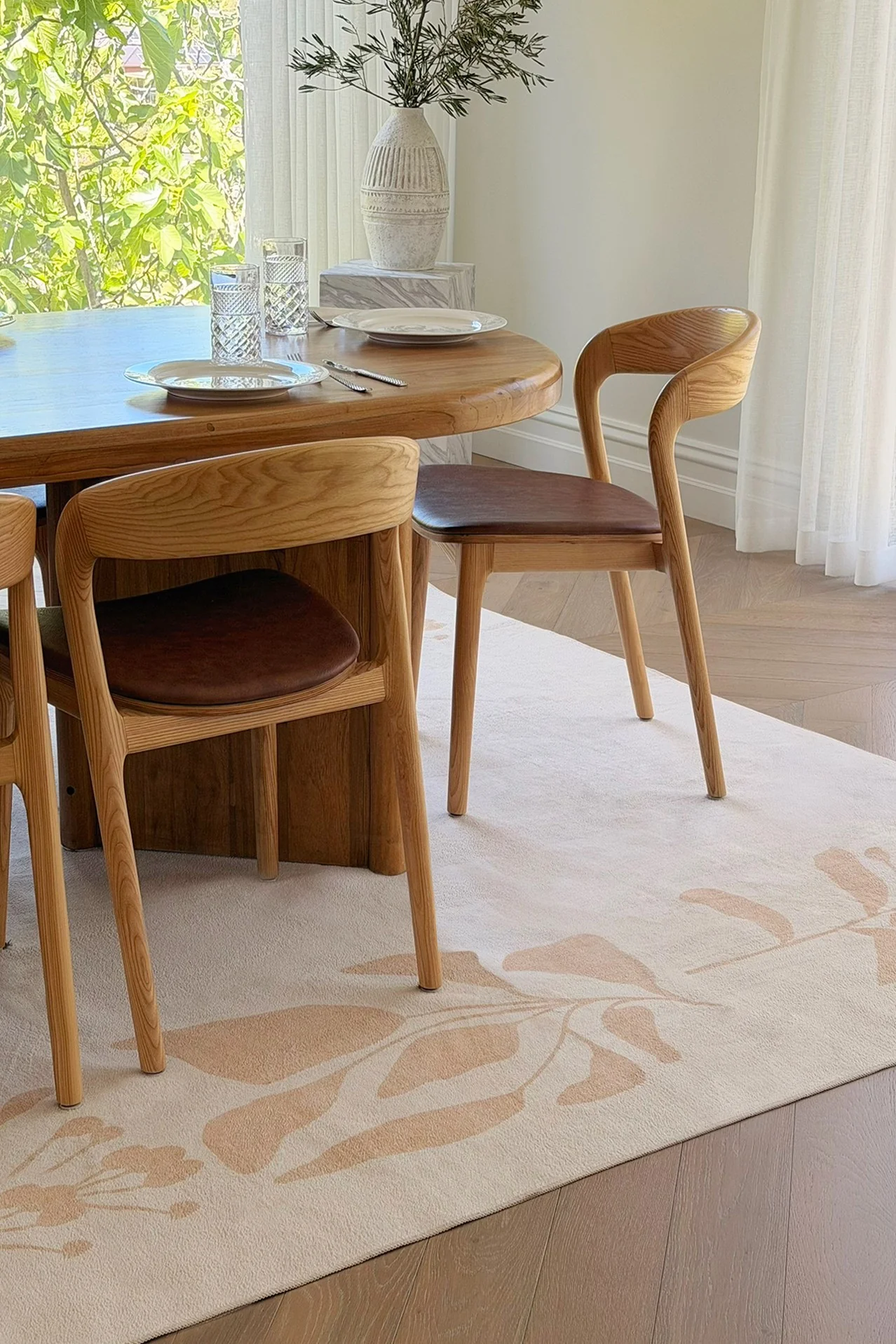 Eugenie Neutral Botanical Border Washable Rug - Image 5