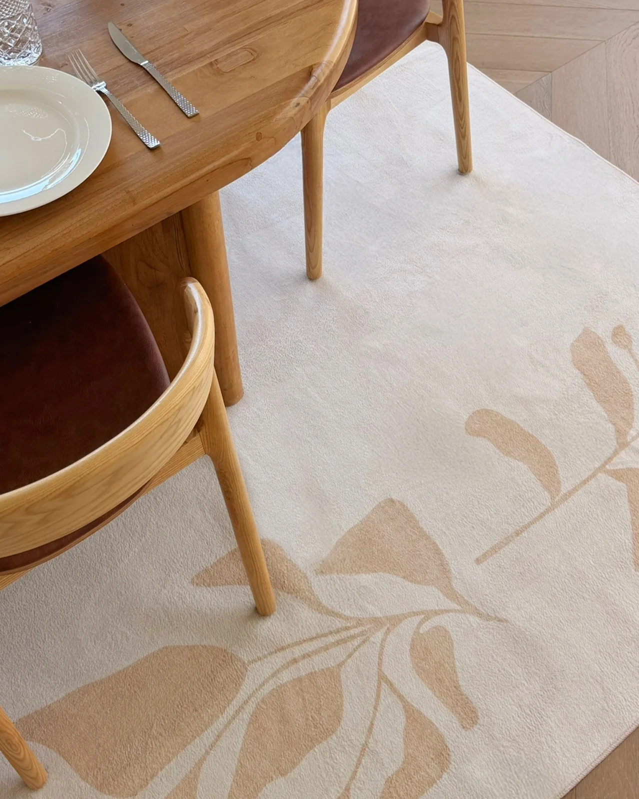 Eugenie Neutral Botanical Border Washable Rug - Image 7