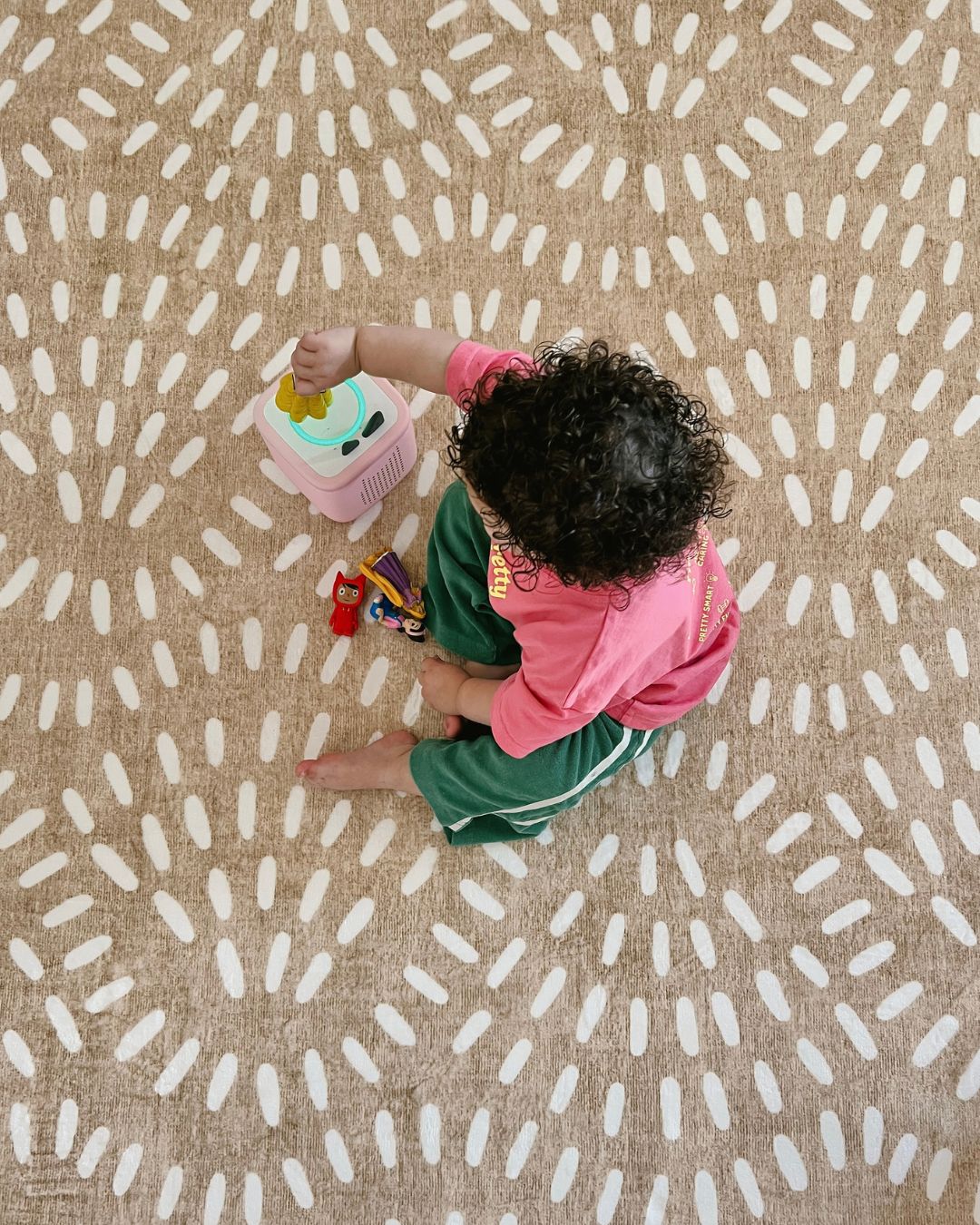 Eula Beige and Light Beige Abstract Rollie Pollie Playmat - Image 5