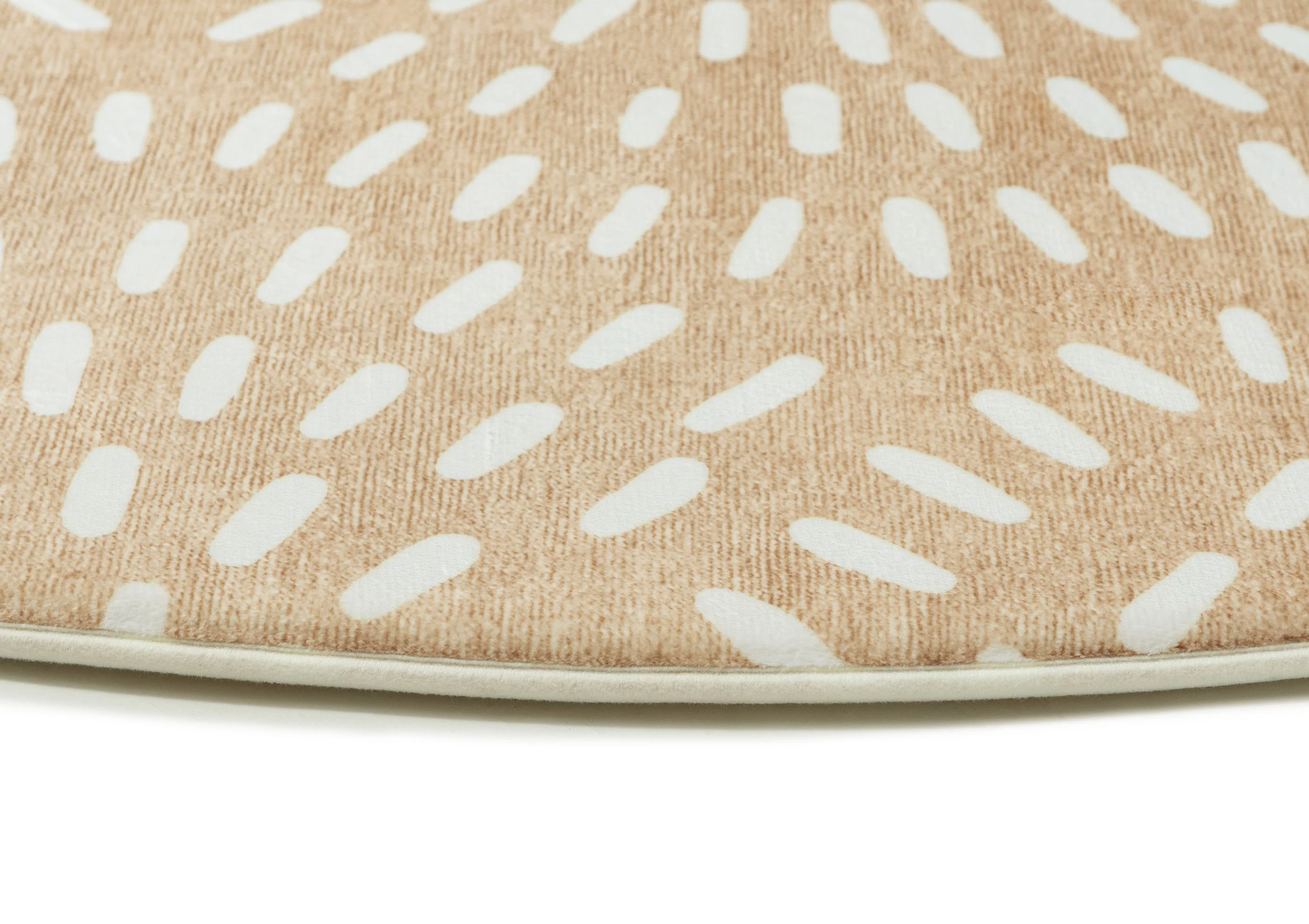 Eula Beige and Light Beige Abstract Rollie Pollie Round Playmat - Image 7
