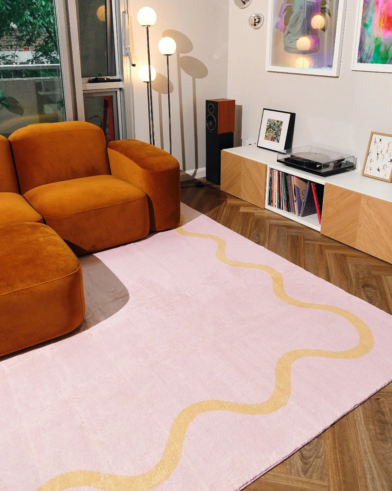 Eva Pink and Yellow Wiggle Bordered Washable Rug - Image 14