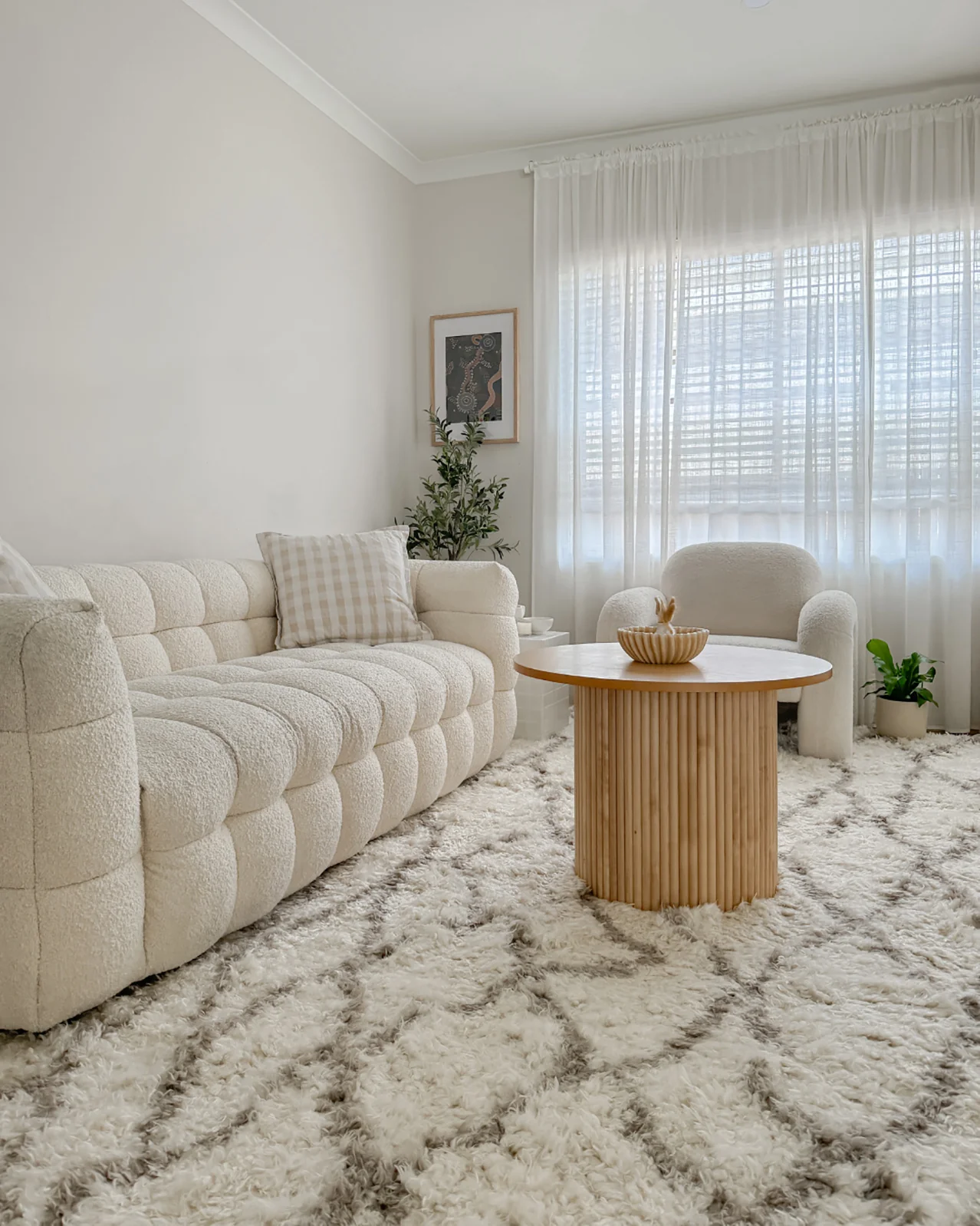 Fabiola Cream & Beige Tribal Shag Rug - Image 2