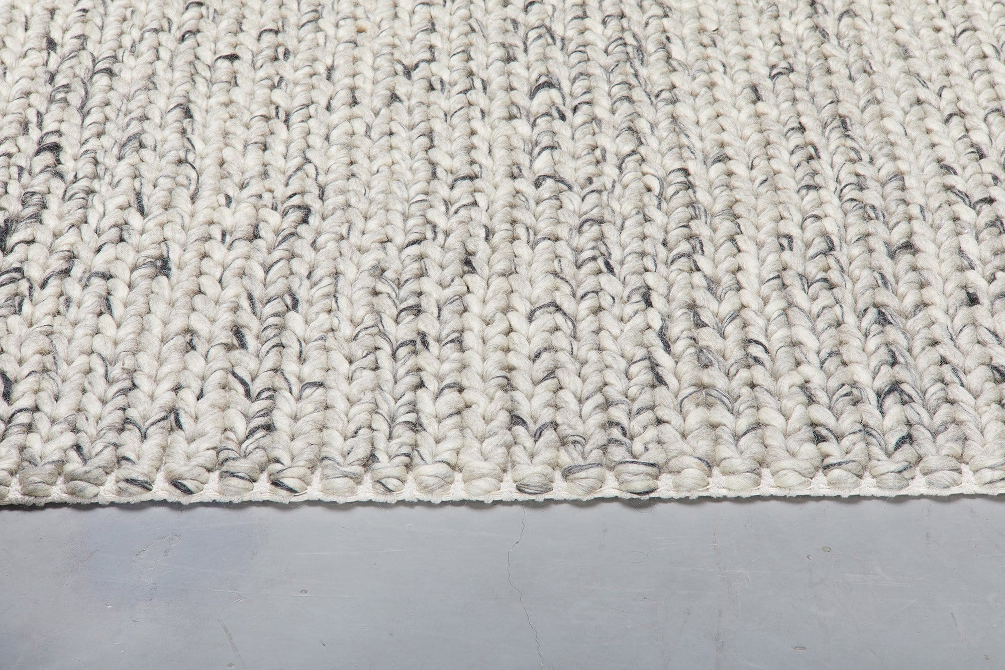 Farrah Marble Grey Braided Wool Rug - Image 10