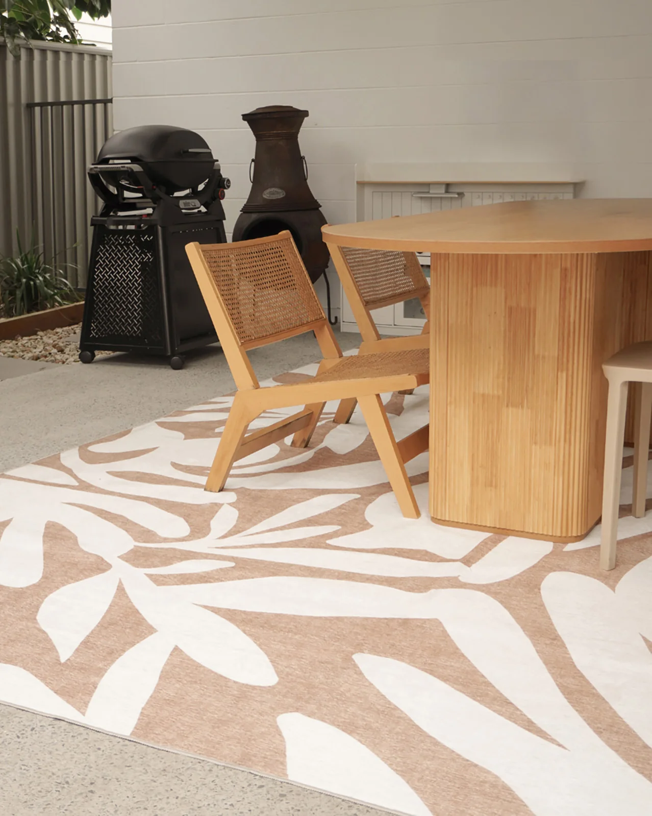 Farshana Beige Cream Indoor Outdoor Washable Rug - Image 2