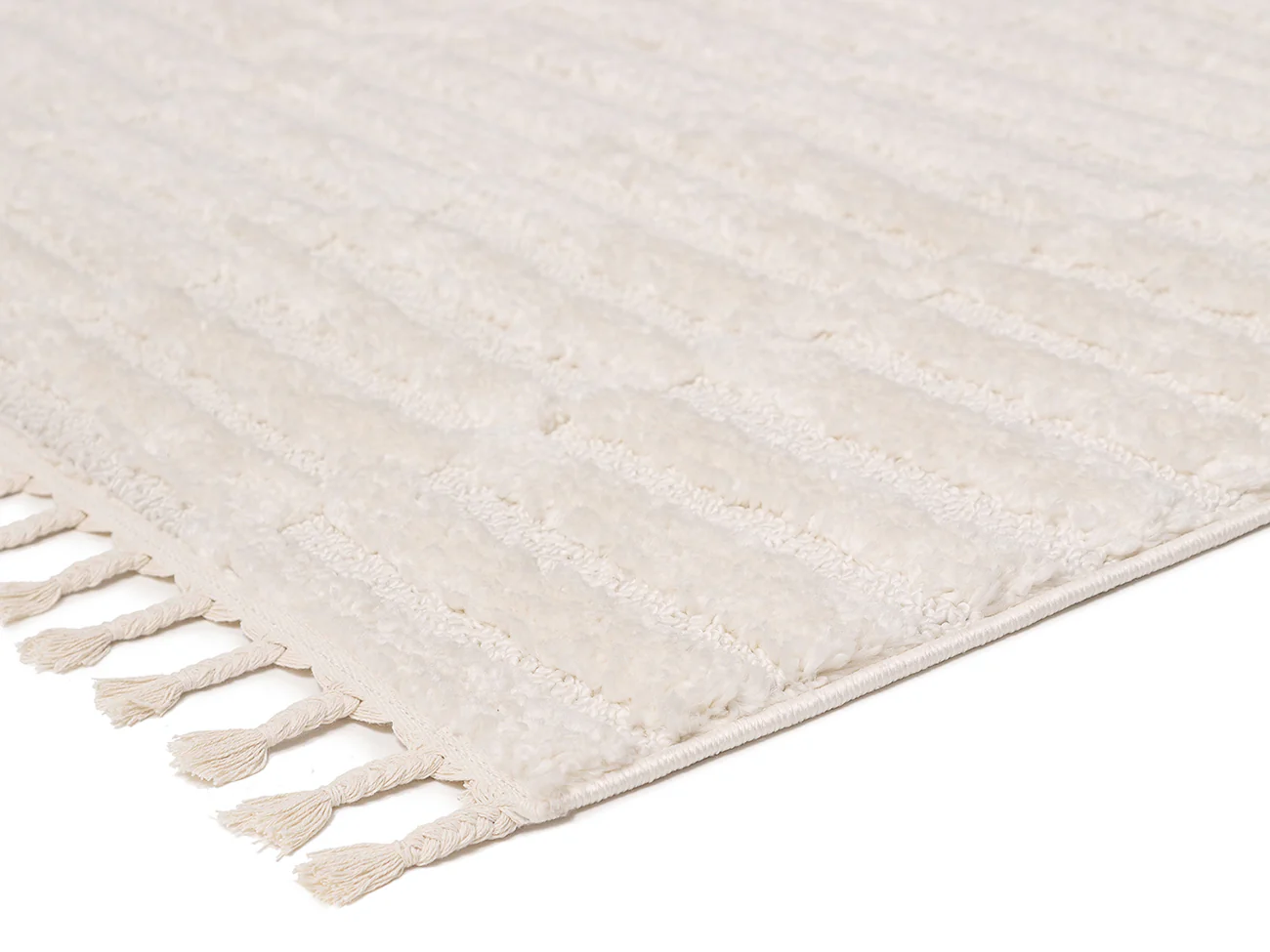Fatima Ivory Cream Modern Textured Rug - Image 5