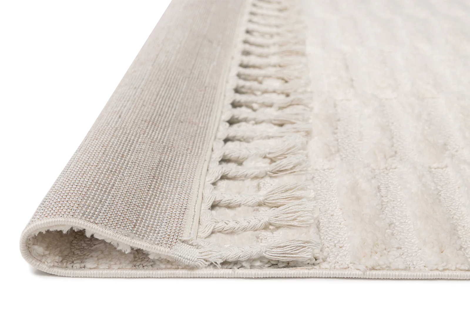 Fatima Ivory Cream Modern Textured Rug - Image 7