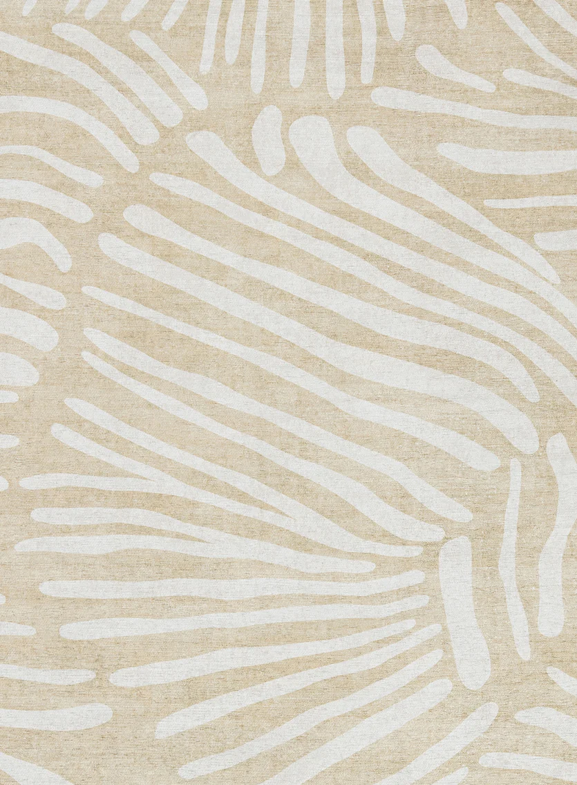 Faya Beige Palm Print Washable Rug - Image 14