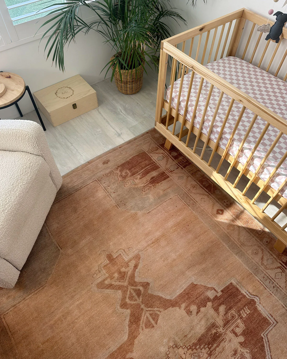 Feliza Cream and Rust Medallion Washable Rug - Image 4