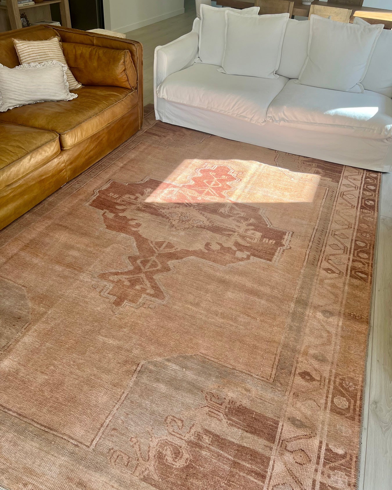 Feliza Cream and Rust Medallion Washable Rug - Image 7