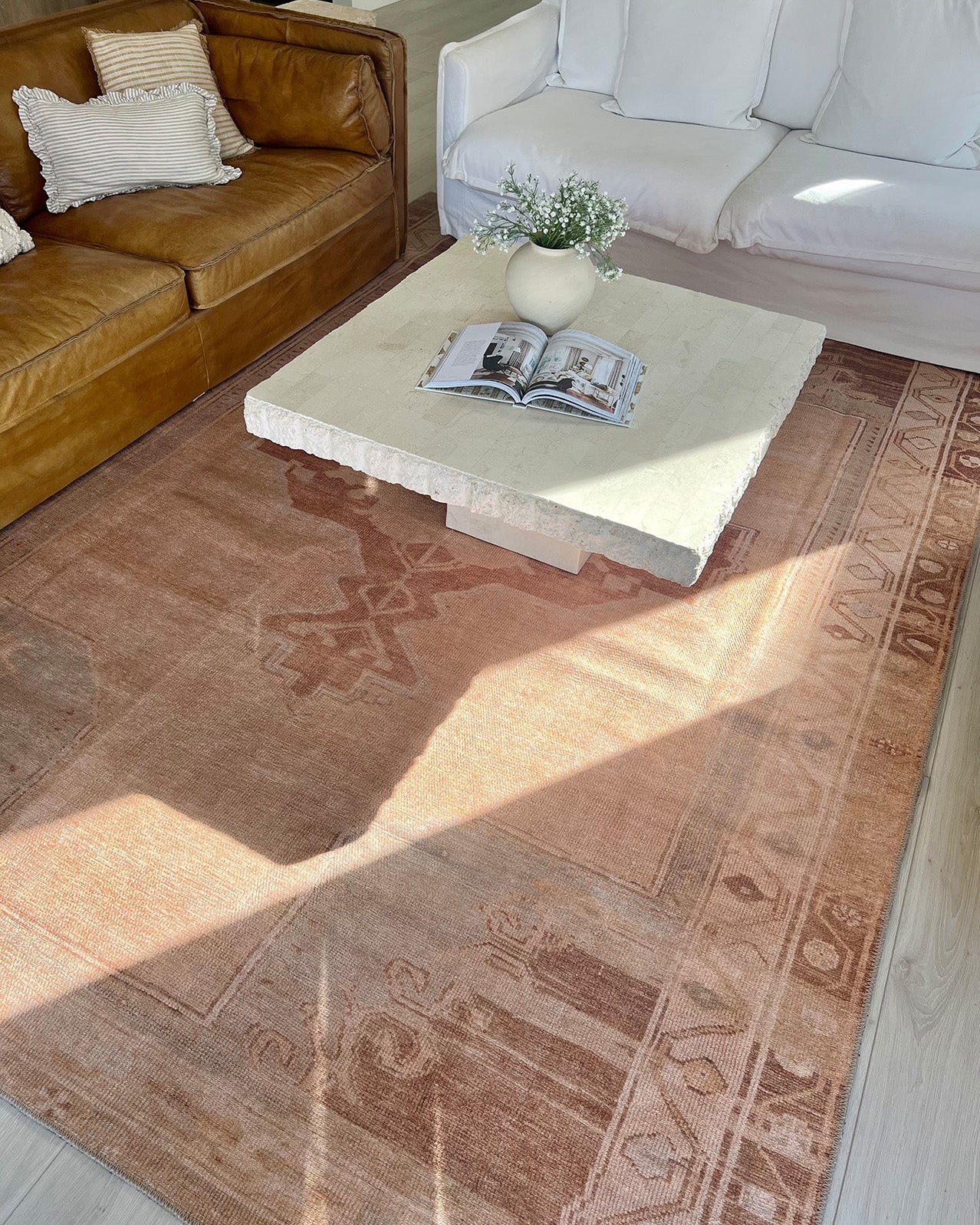 Feliza Cream and Rust Medallion Washable Rug - Image 9