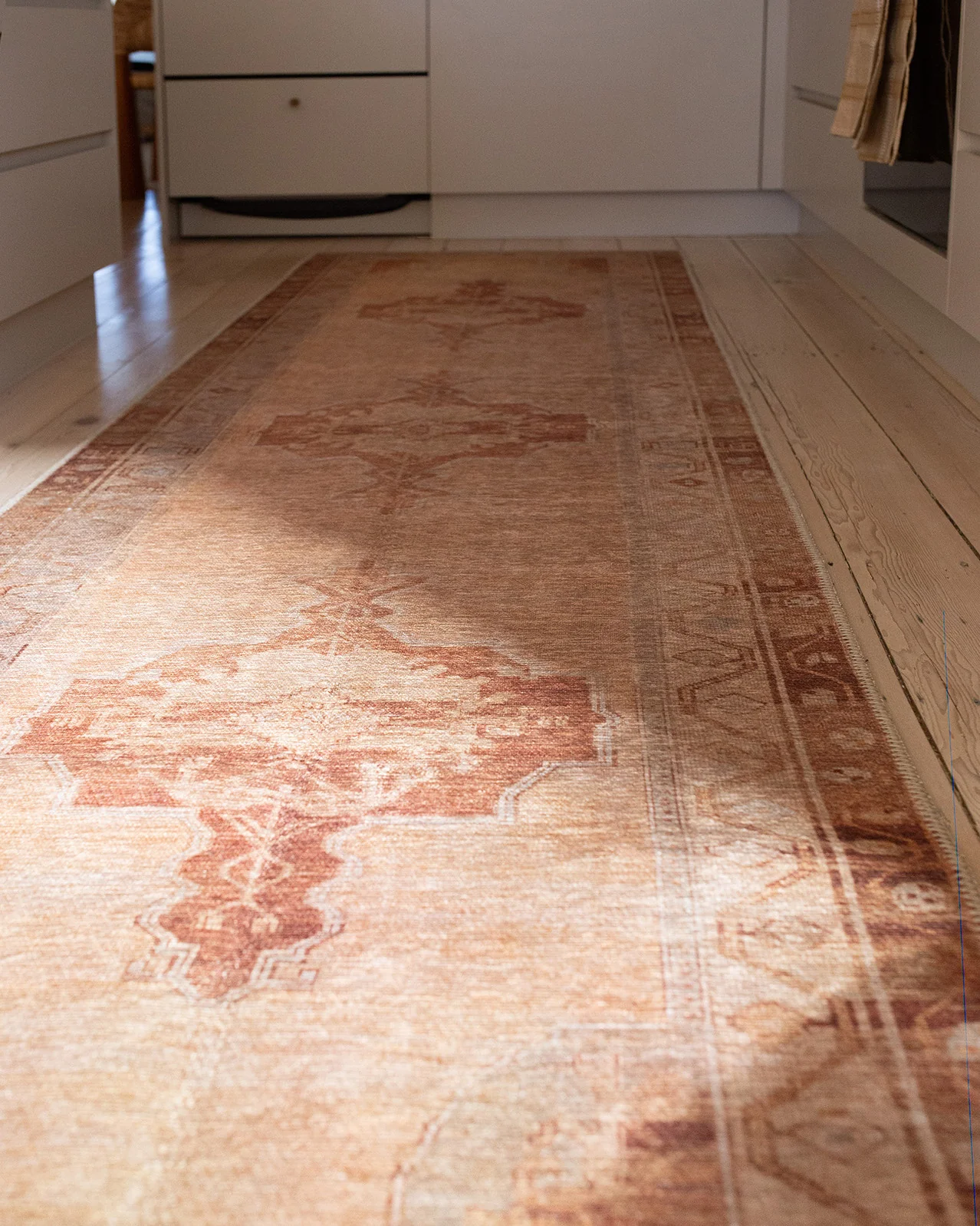 Feliza Cream and Rust Medallion Washable Runner Rug - Image 2