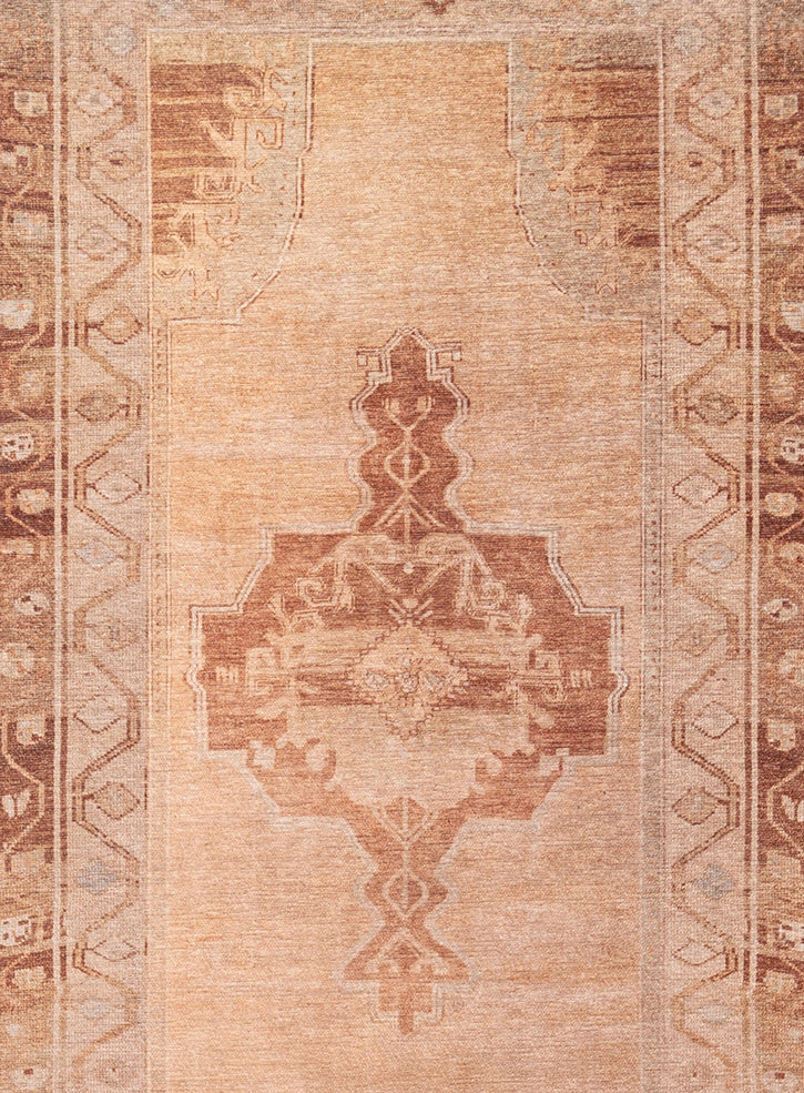 Feliza Cream and Rust Medallion Washable Runner Rug - Image 9