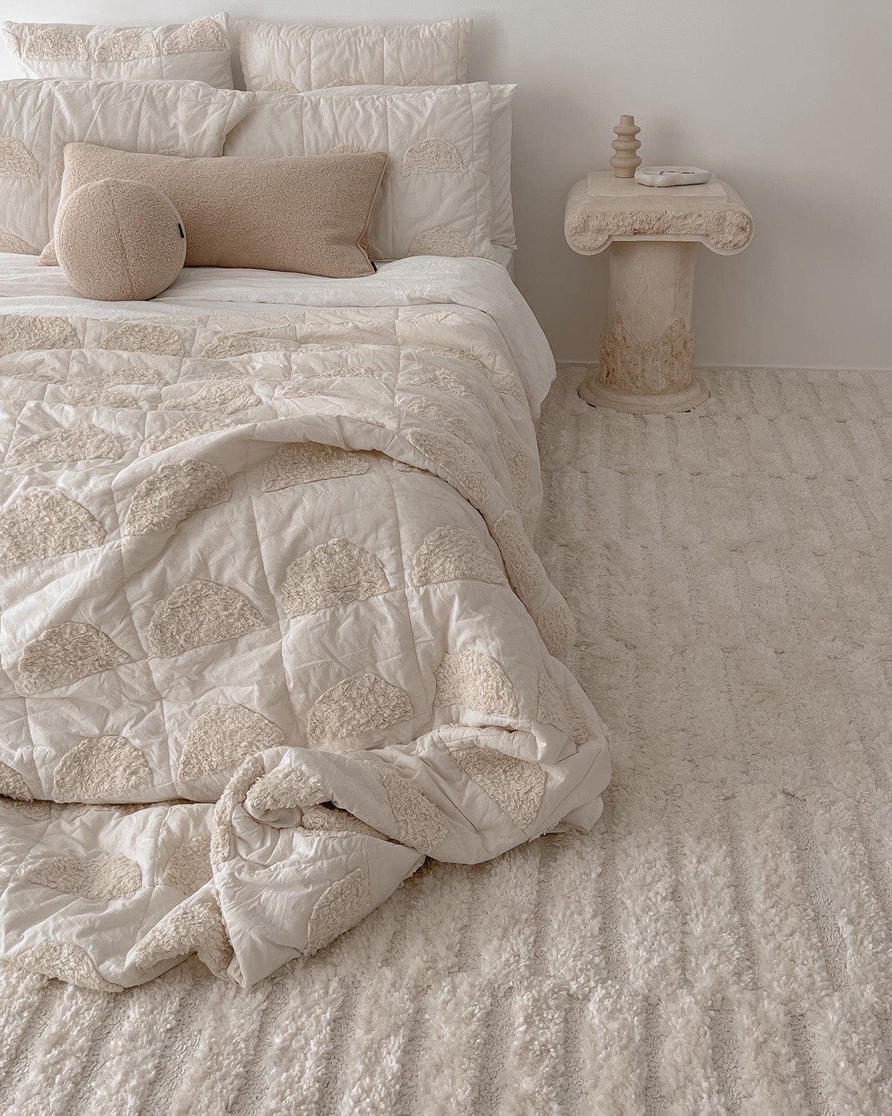 Filippa Ivory Cream Modern Textured Rug - Image 3