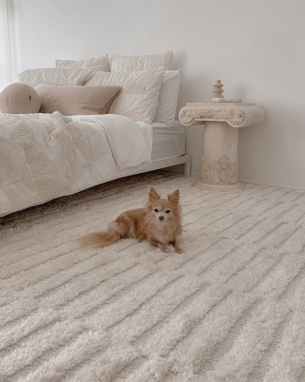Filippa Ivory Cream Modern Textured Rug - Image 4