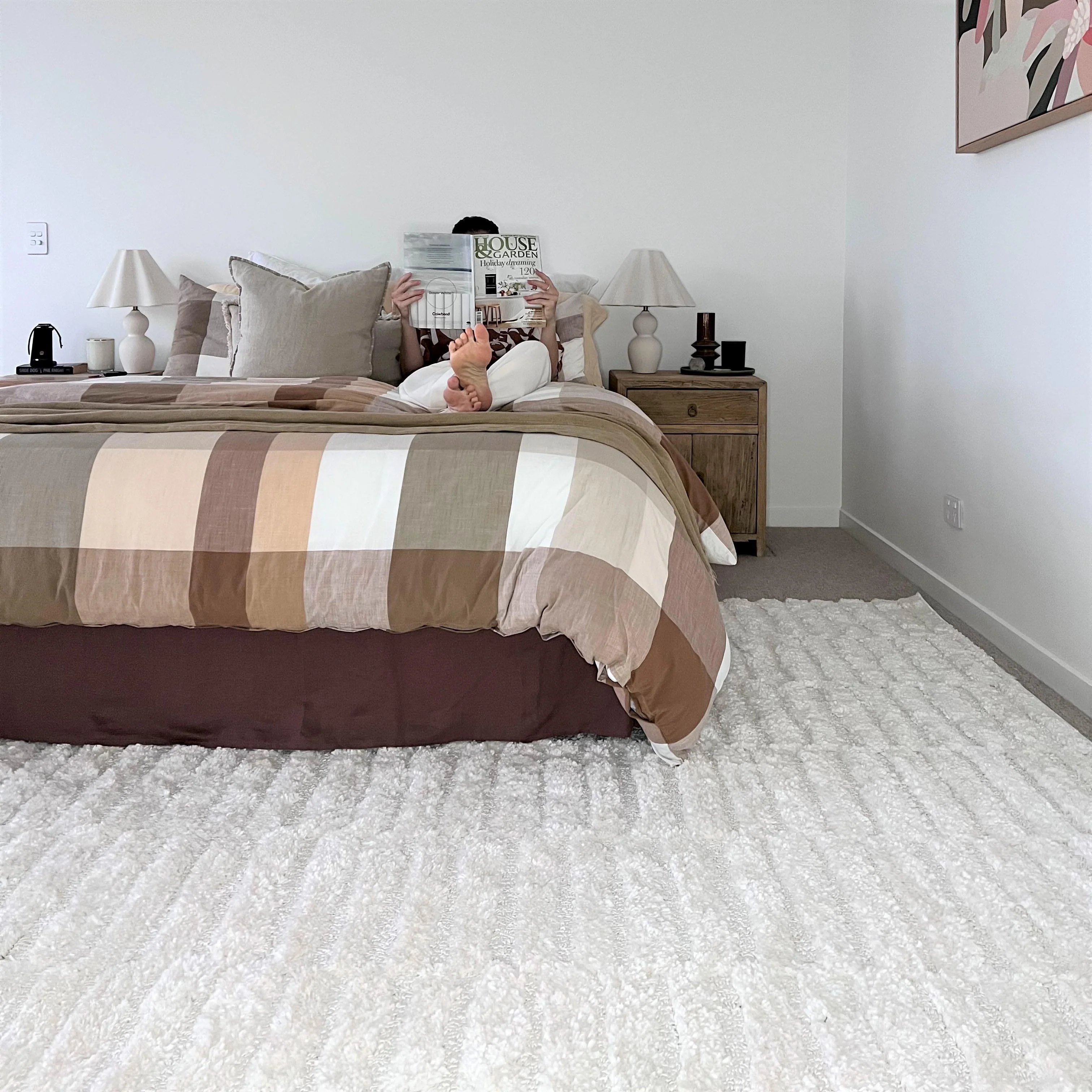 Filippa Ivory Cream Modern Textured Rug - Image 8