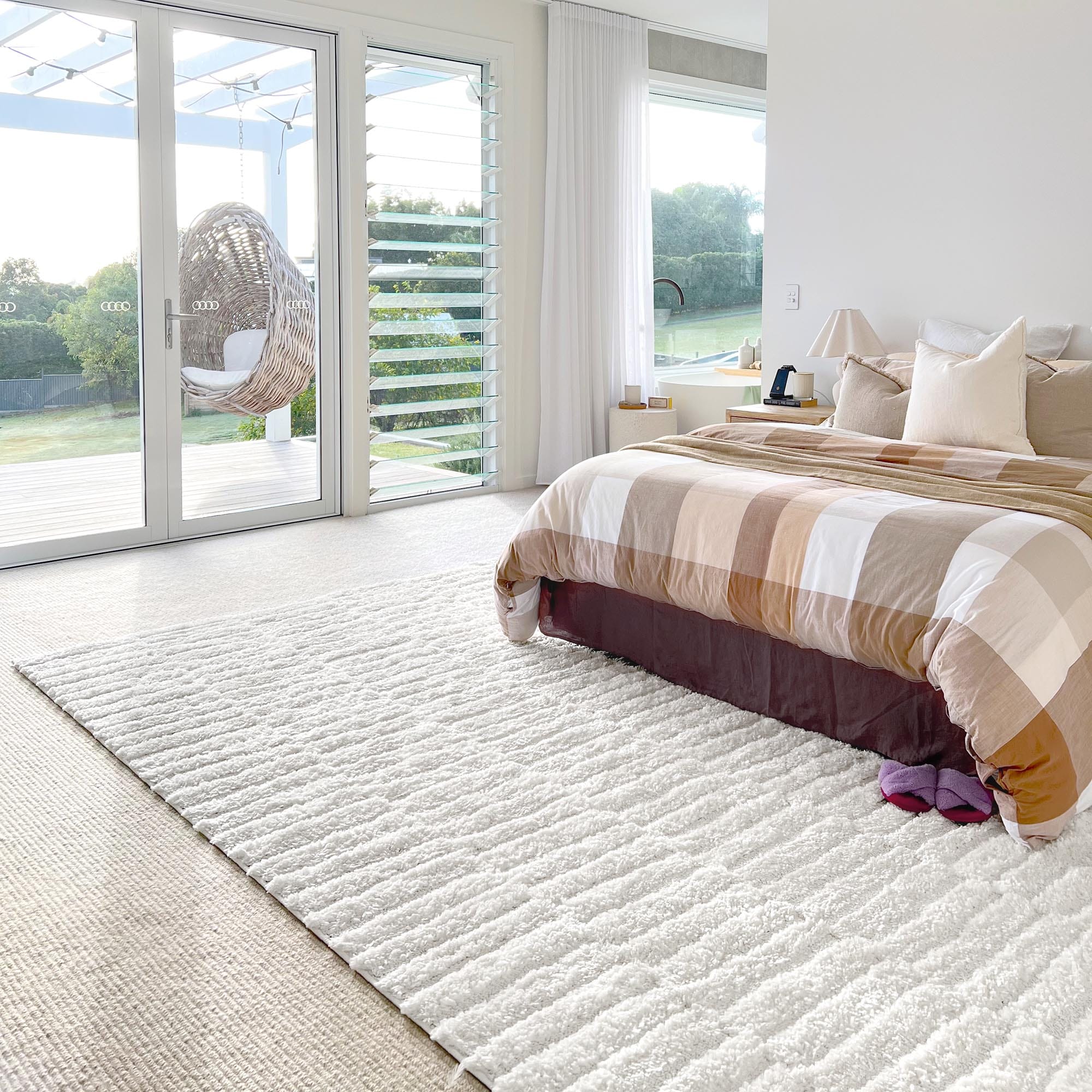 Filippa Ivory Cream Modern Textured Rug - Image 9