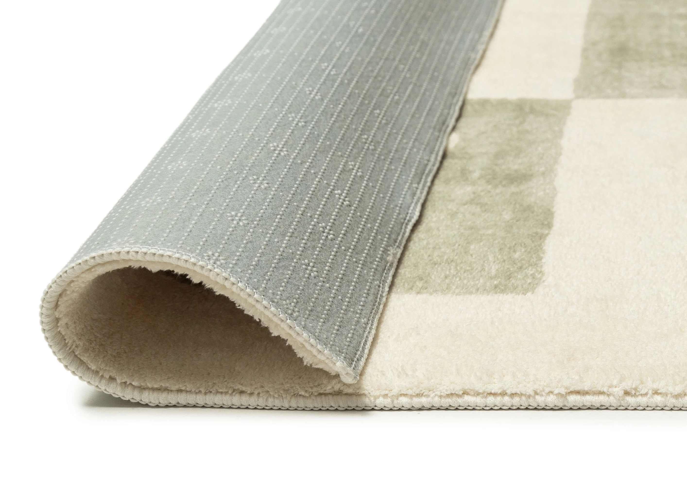 Florenda Green and Cream Checkered Washable Rug - Image 8