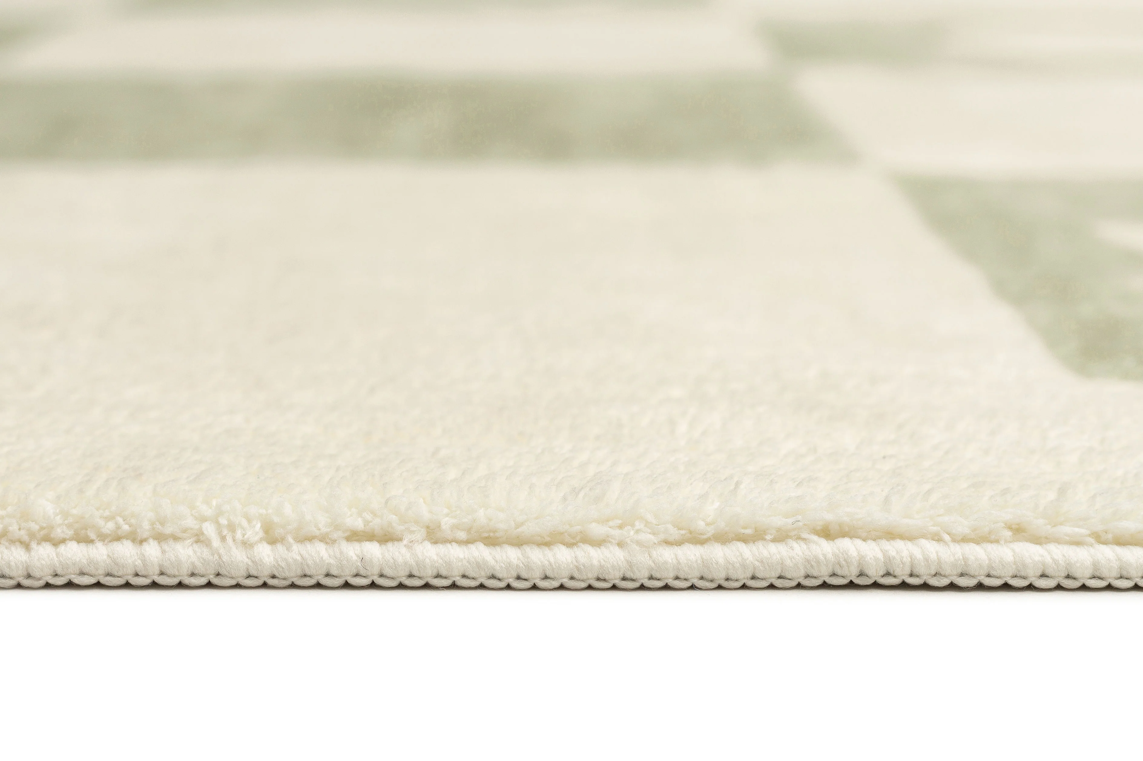 Florenda Green and Cream Checkered Washable Rug - Image 9