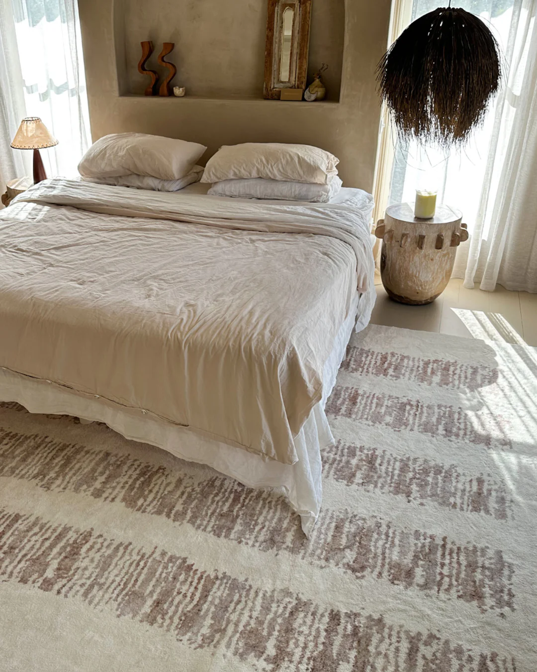 Florrie Beige Abstract Pattern Washable Rug - Image 5