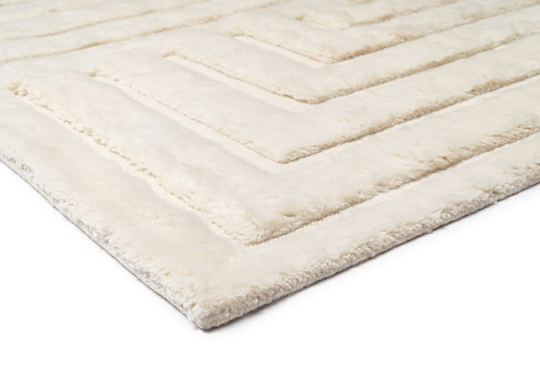 Fontana Ivory Abstract Textured Wool Rug - Image 7
