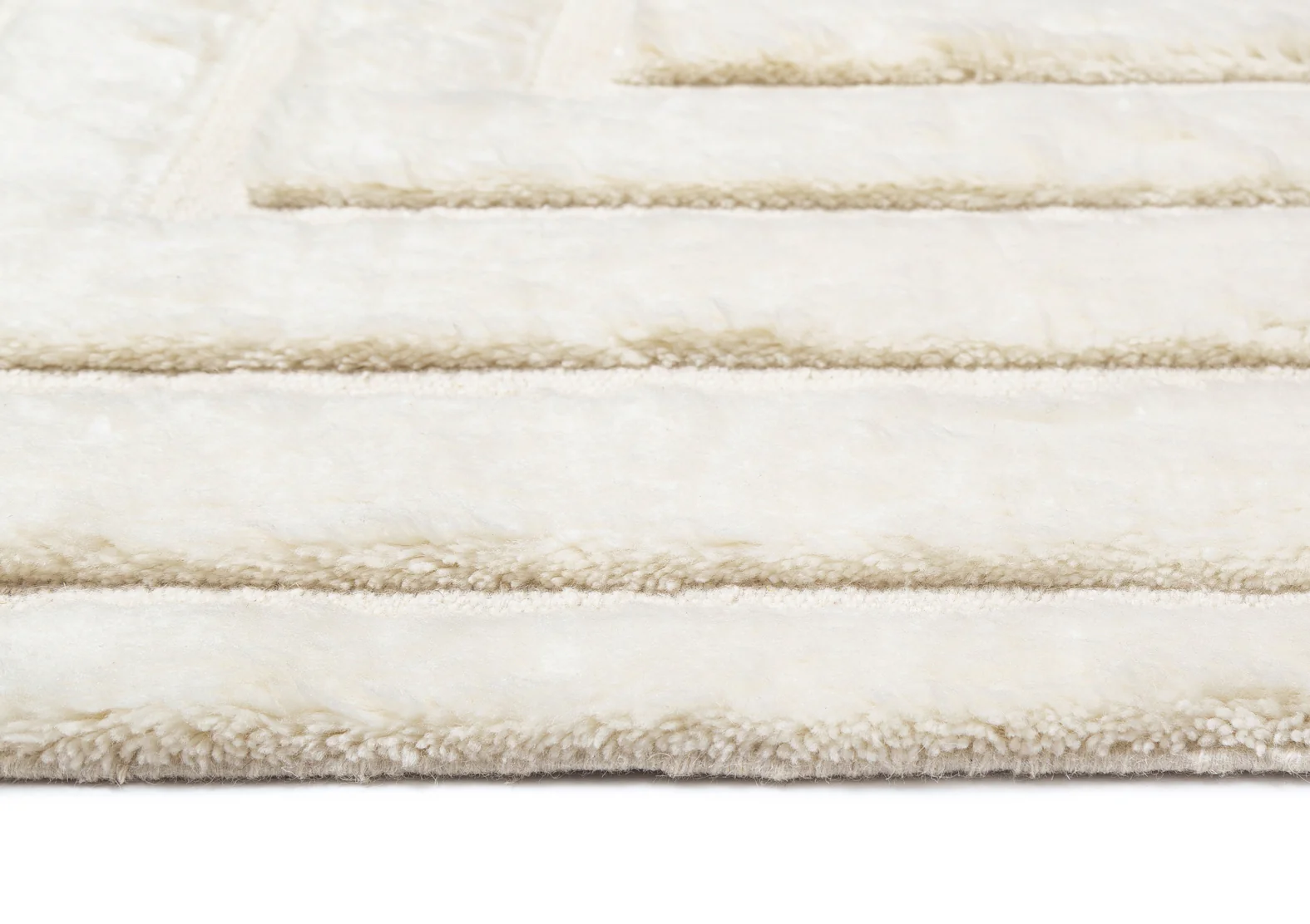 Fontana Ivory Abstract Textured Wool Rug - Image 8