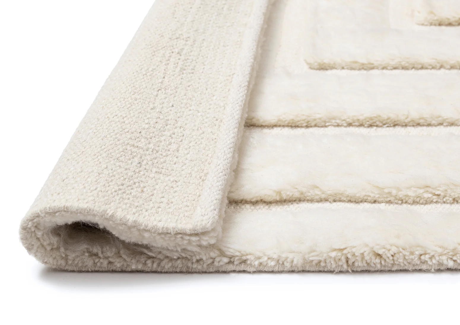 Fontana Ivory Abstract Textured Wool Rug - Image 9