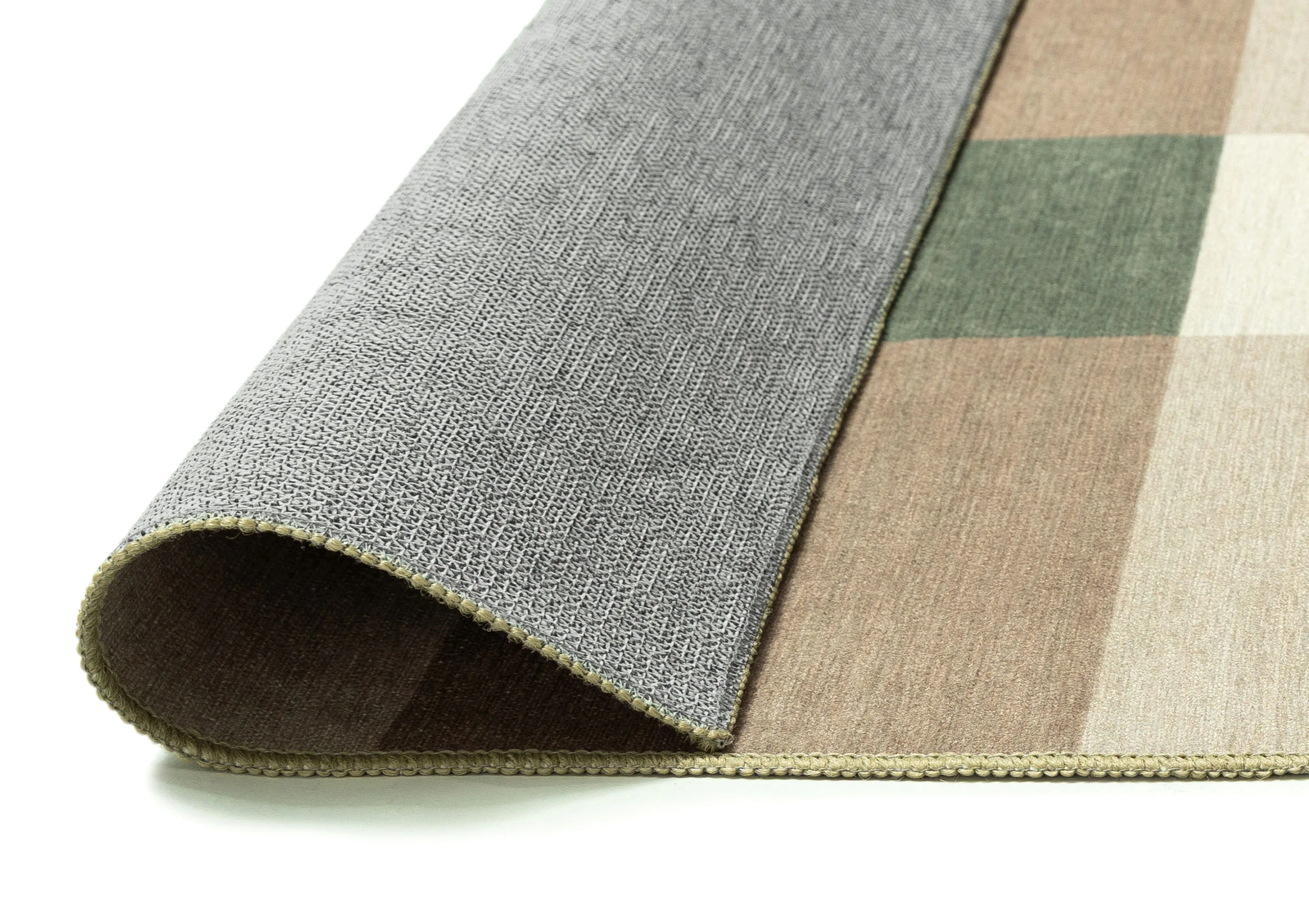 Forio Beige Ivory and Olive Green Checkered Indoor Outdoor Rug - Image 8