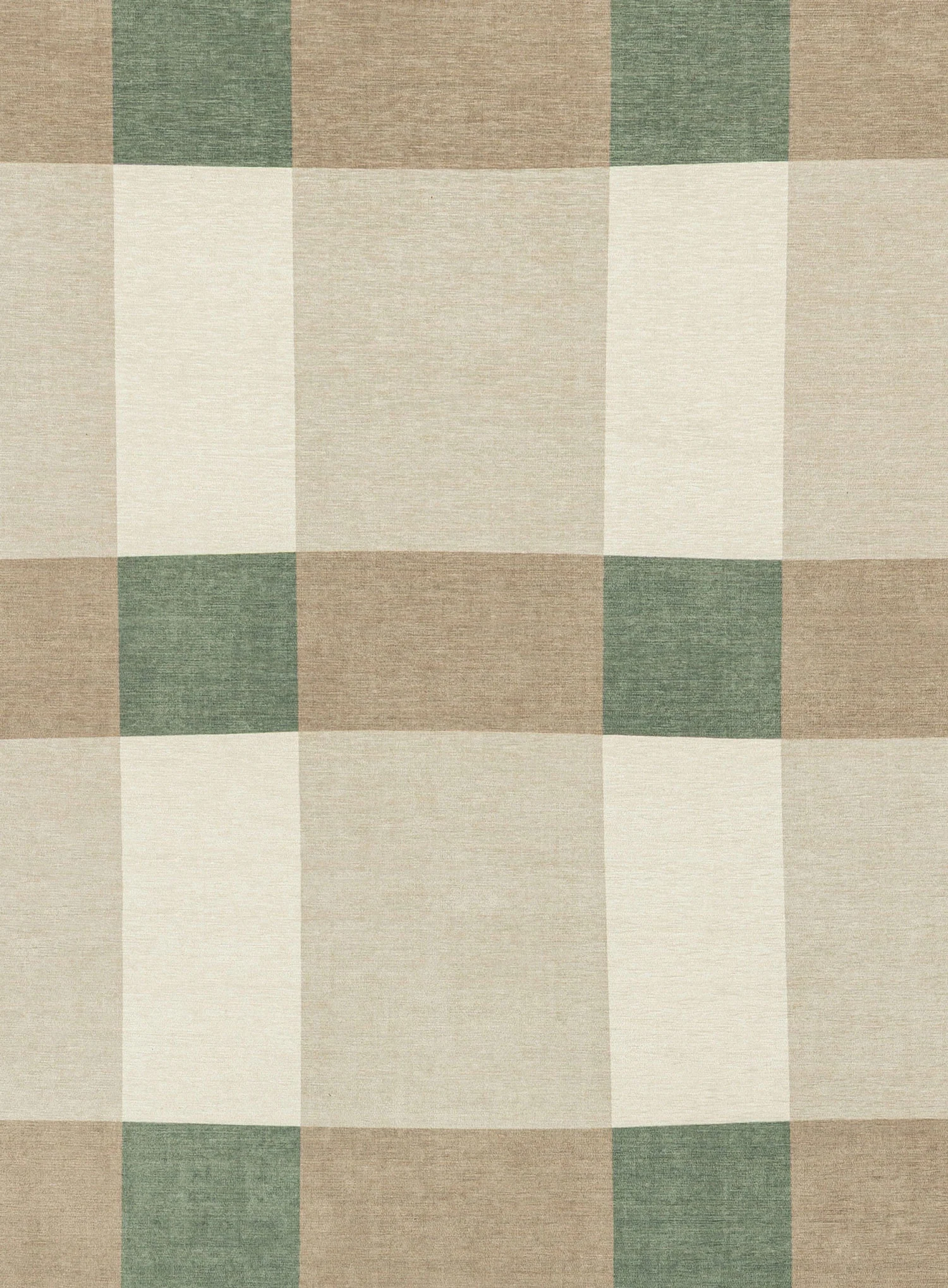 Forio Beige Ivory and Olive Green Checkered Indoor Outdoor Rug - Image 9
