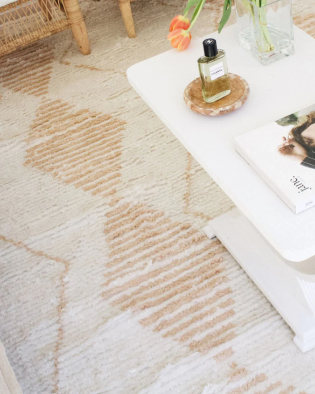 Frankie Ivory and Beige Tribal P.E.T Rug - Image 2