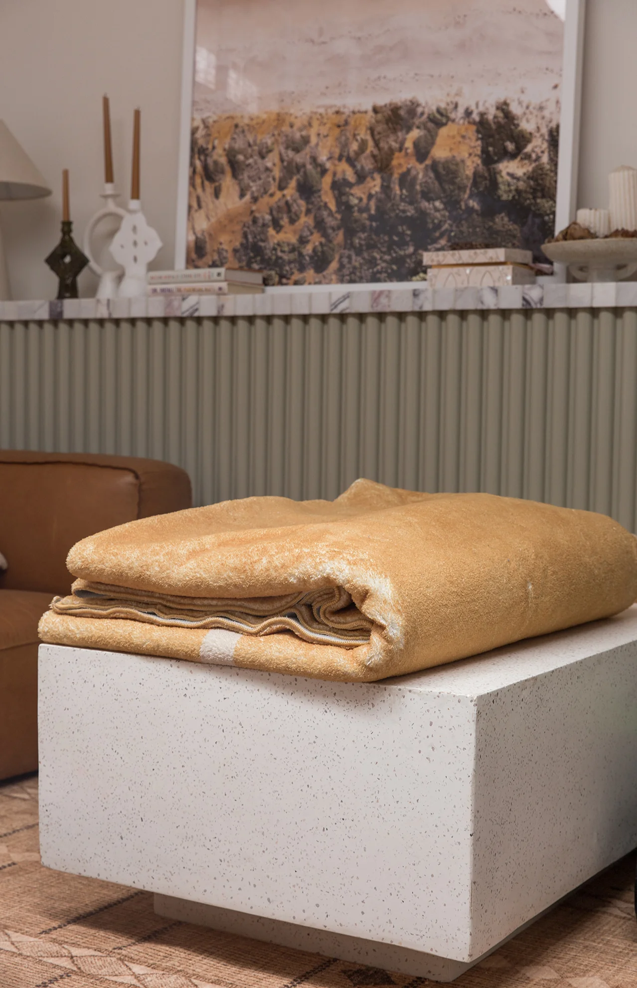 Frida Mustard and Cream Wiggle Bordered Washable Rug - Image 12
