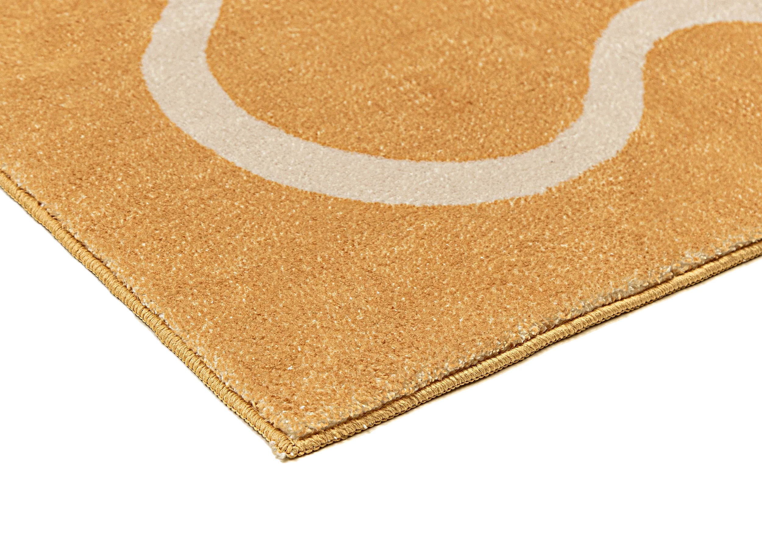 Frida Mustard and Cream Wiggle Bordered Washable Rug - Image 14