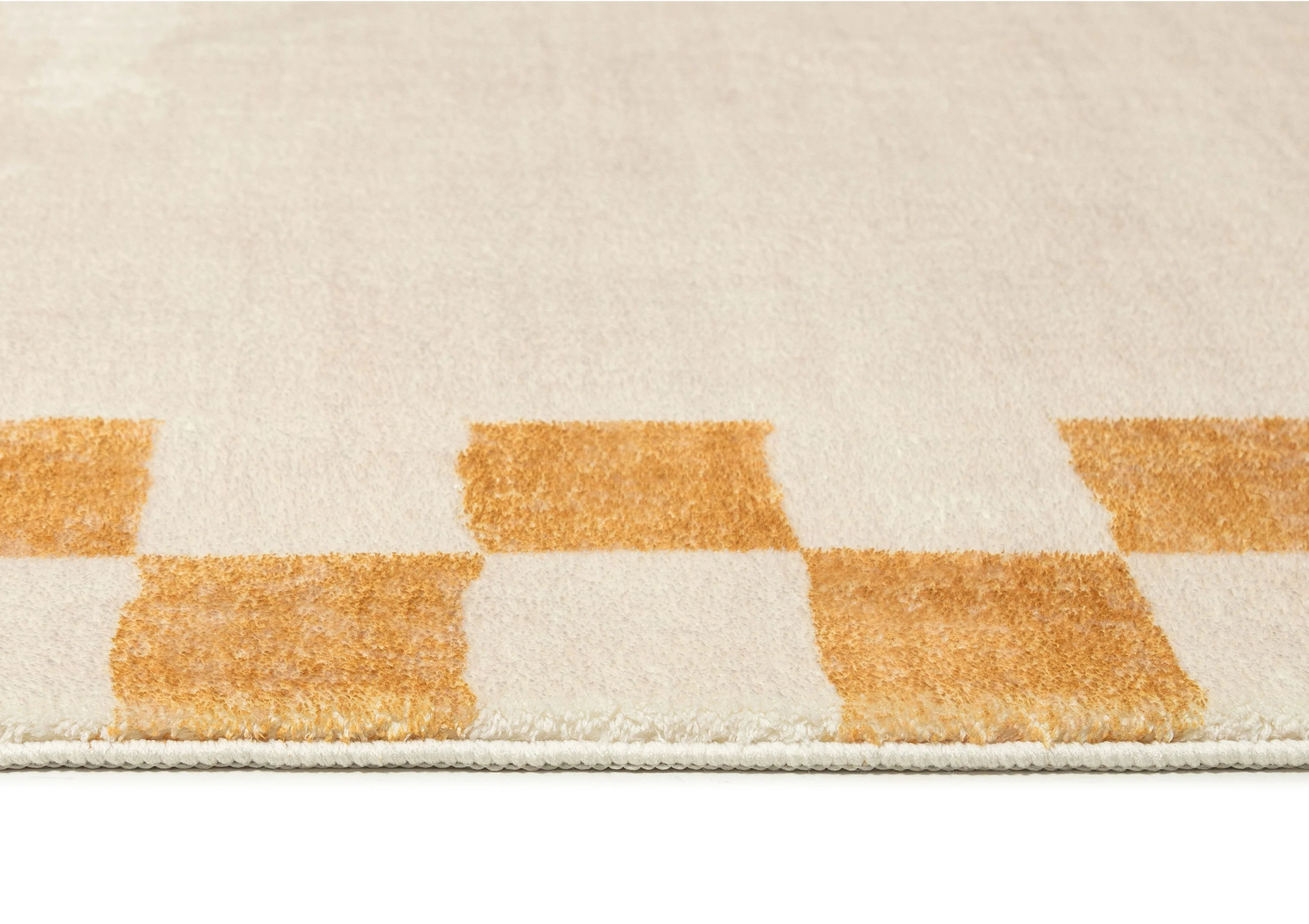 Gadise Yellow Mustard Checkered Border Washable Rug - Image 12